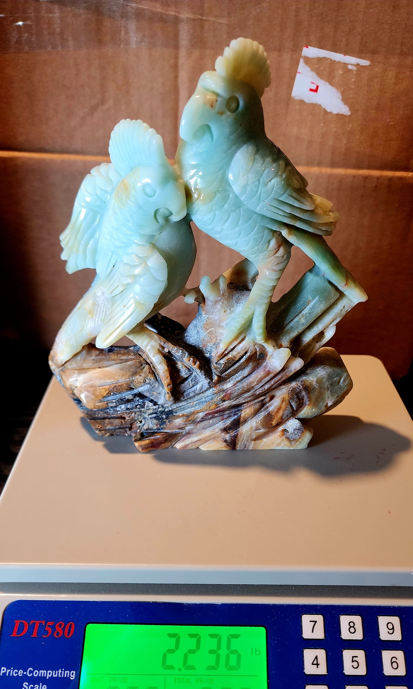 Large Blue Amazonite Parrot Carving over 2lbs qualifies for free shipping