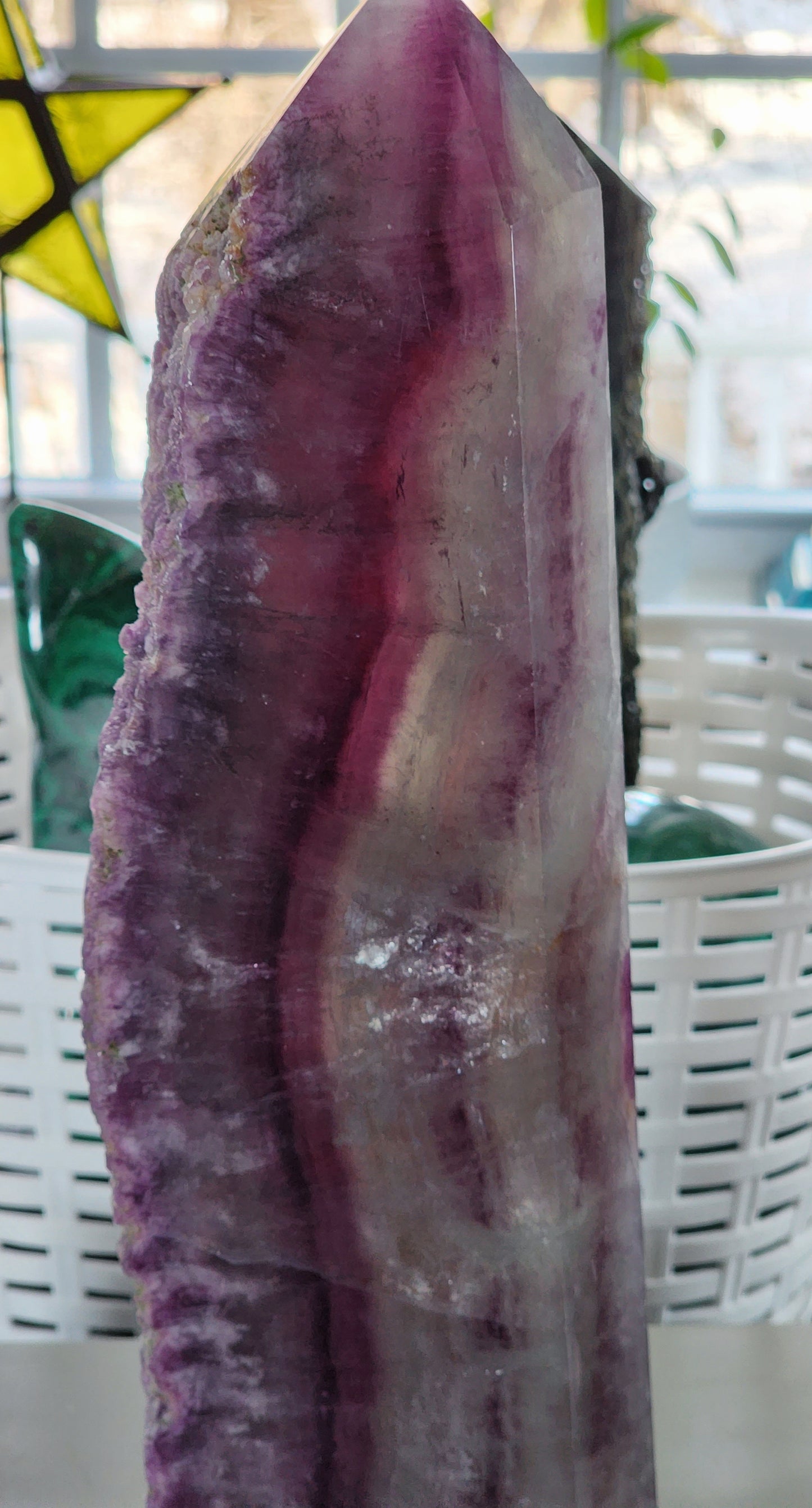 Large Fluorite Tower from Mongolia 6Lbs 11"+ Tall qualifies for free shipping