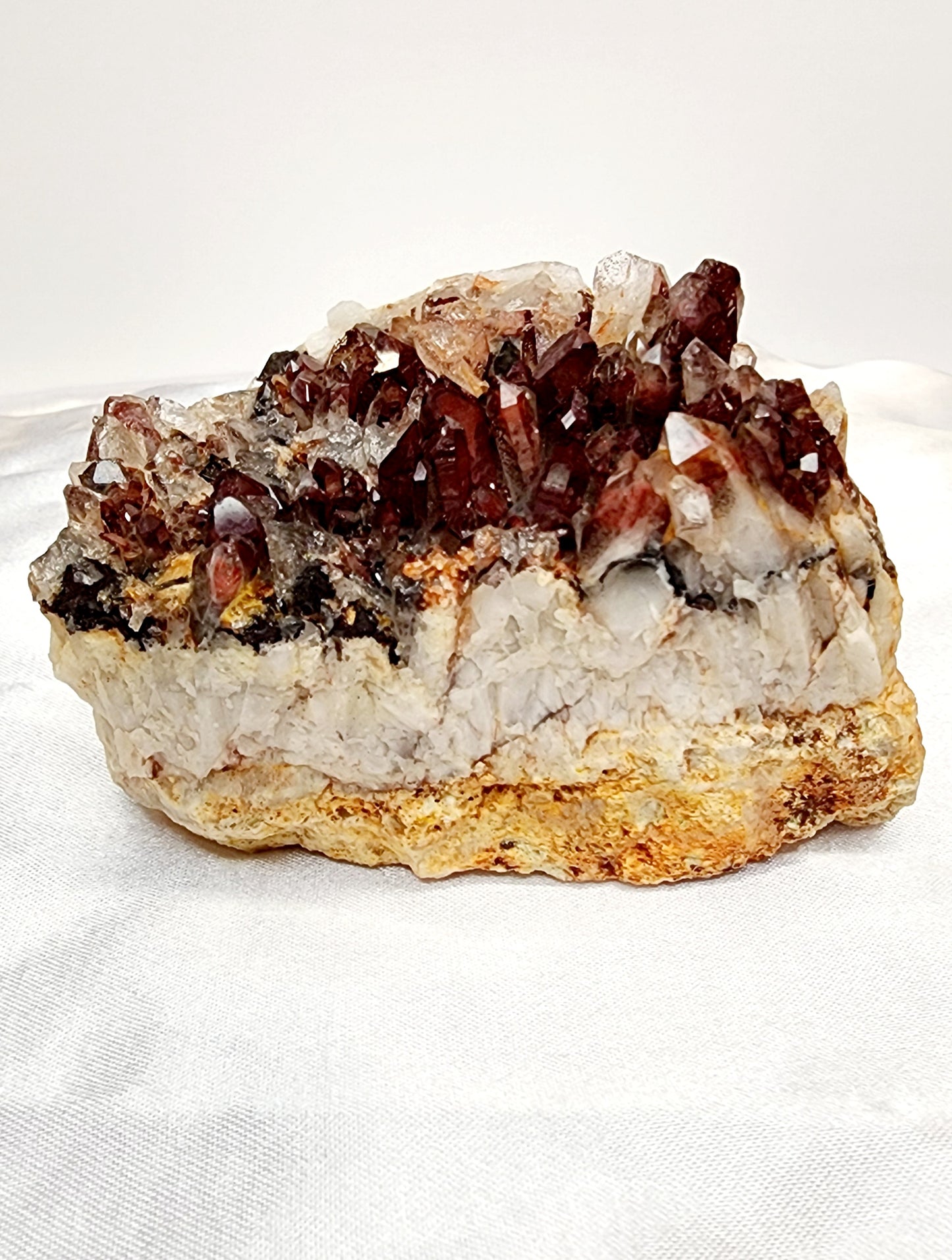 Red Phantom Hematite Garden Quartz Cluster from Morocco qualifies for free shipping