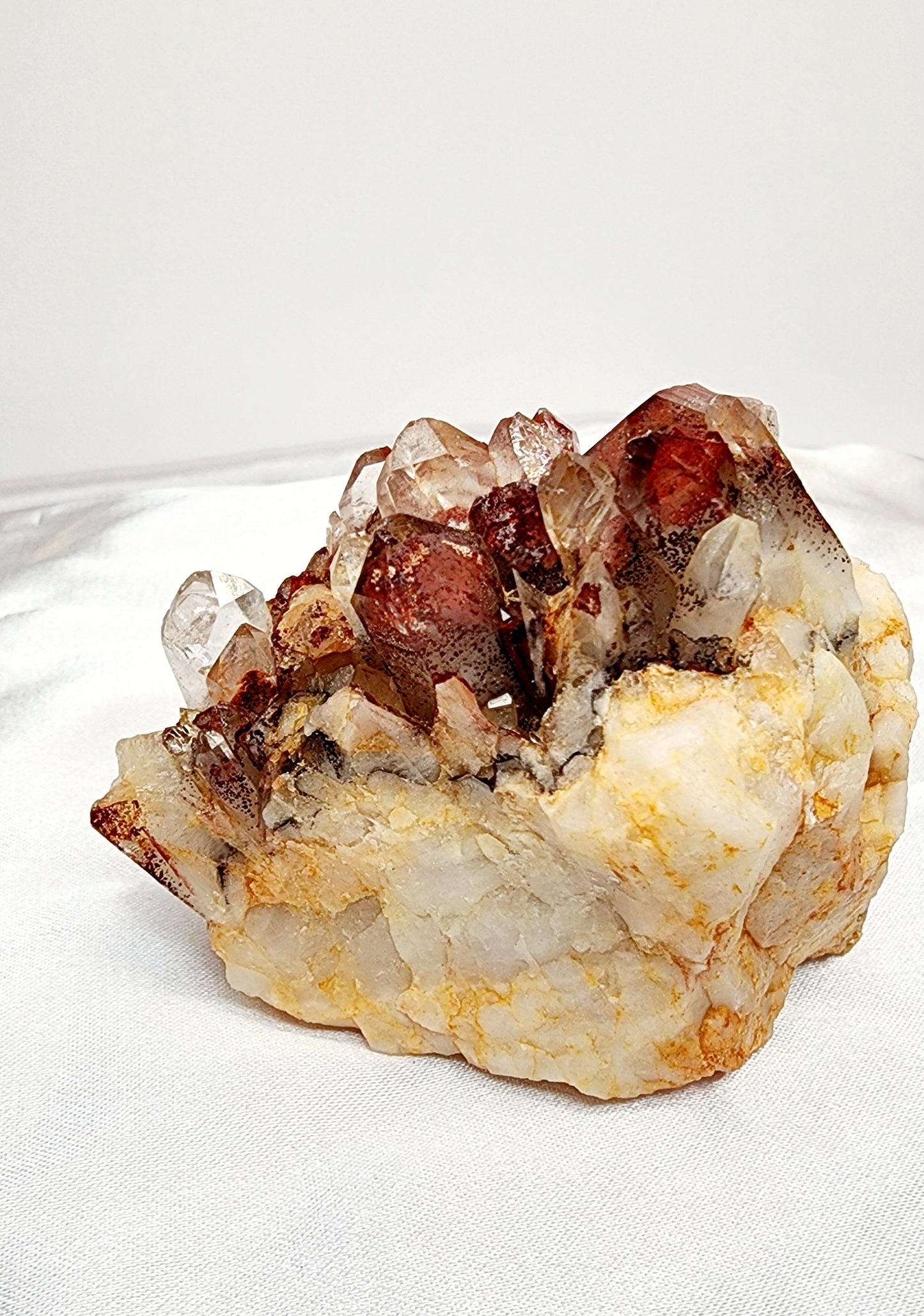 Red Phantom Hematite Garden Quartz Cluster Specimen qualifies for free shipping