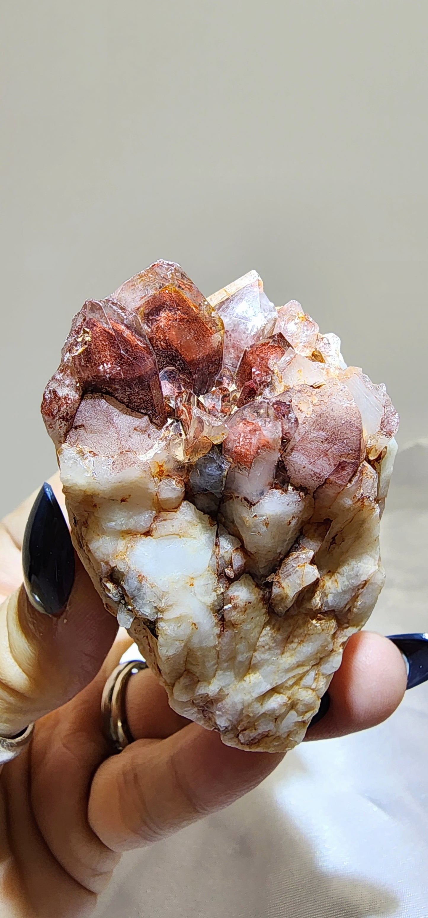 Red Phantom Hematite Garden Quartz Specimen Cluster from Morocco .368oz bundle and save for free shipping