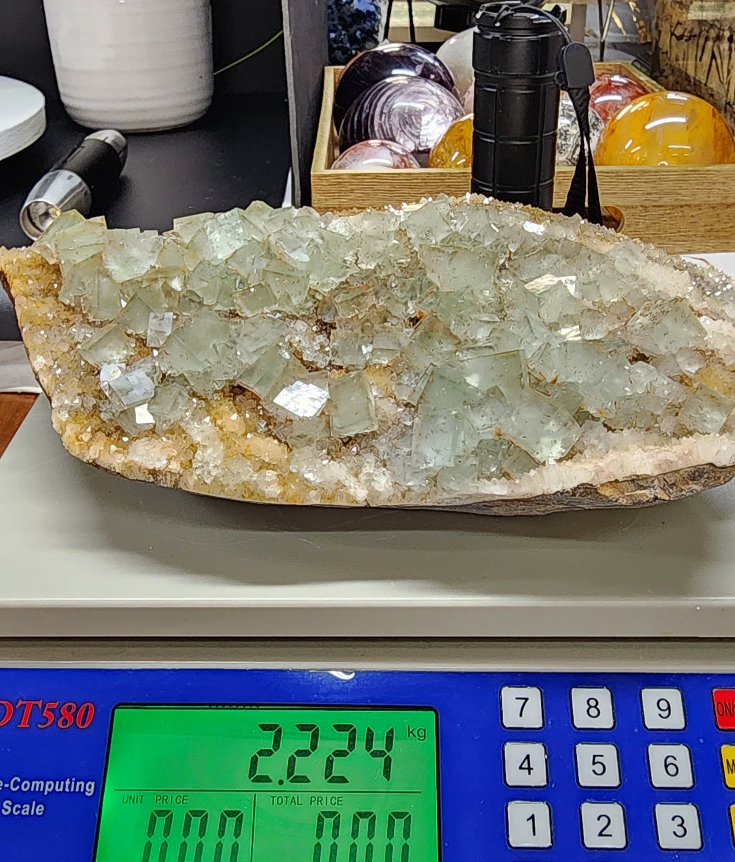 Extra Large Blue Phantom Cube Fluorite Specimen