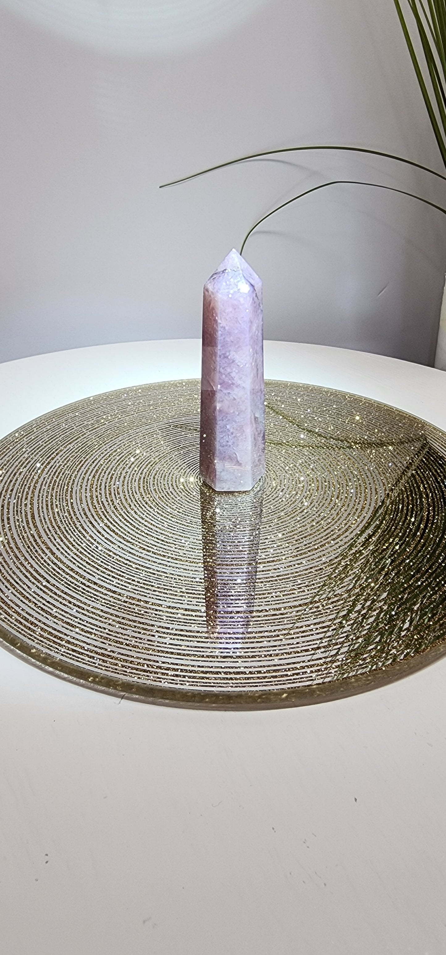 Small Lavendar and Rose Quartz Tower
