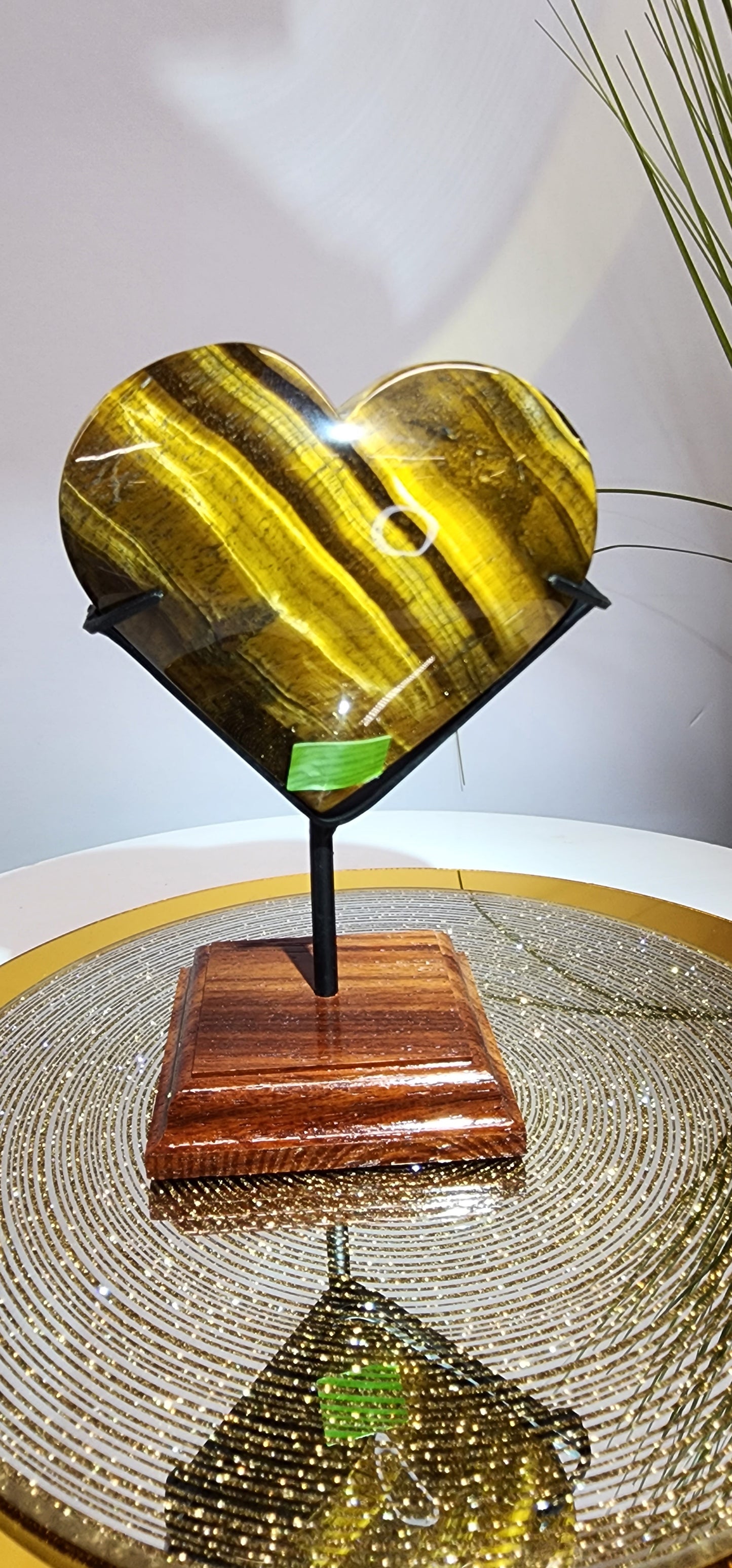 Tiger's Eye Puff Heart