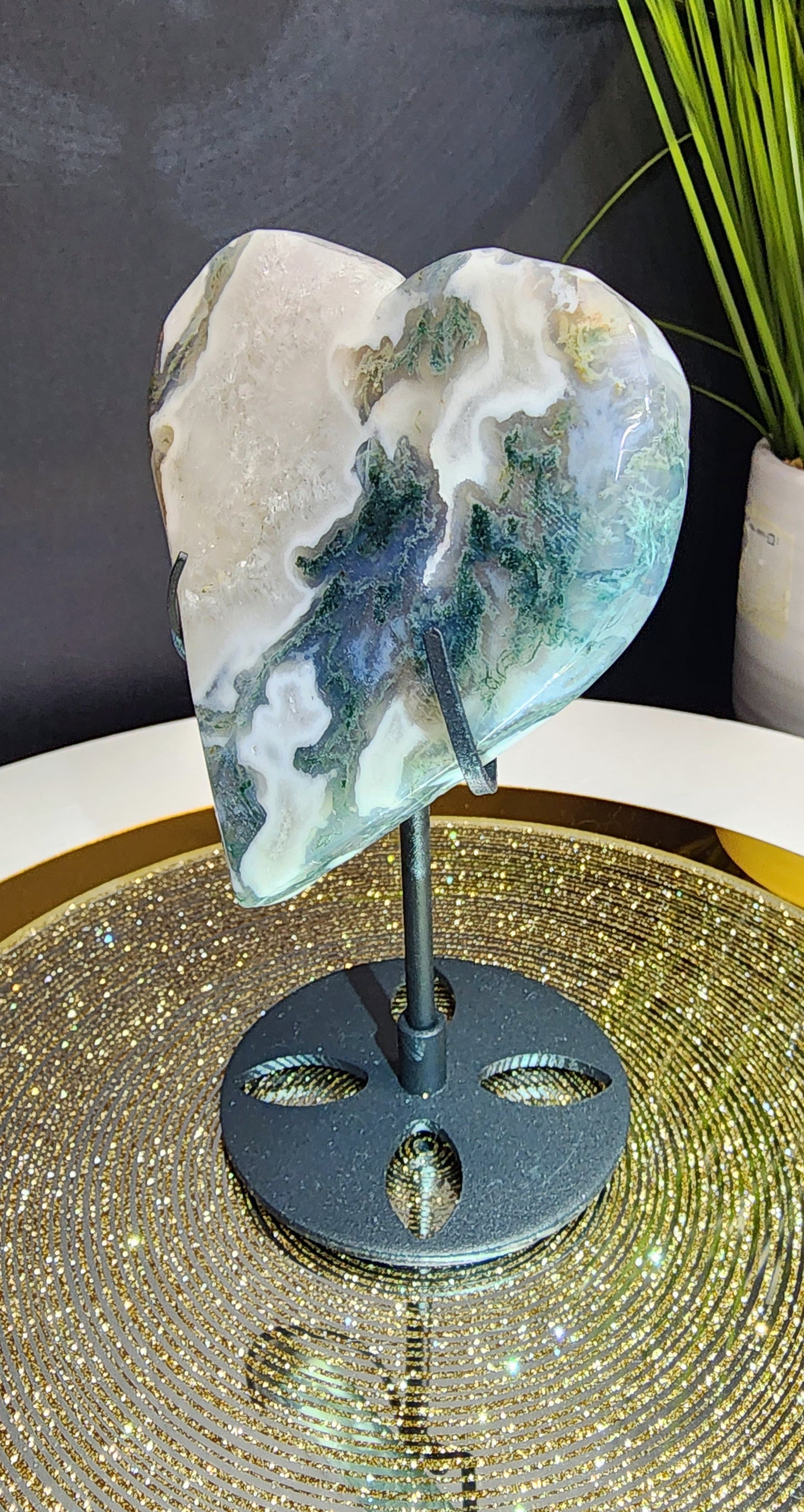 Moss Agate Heart