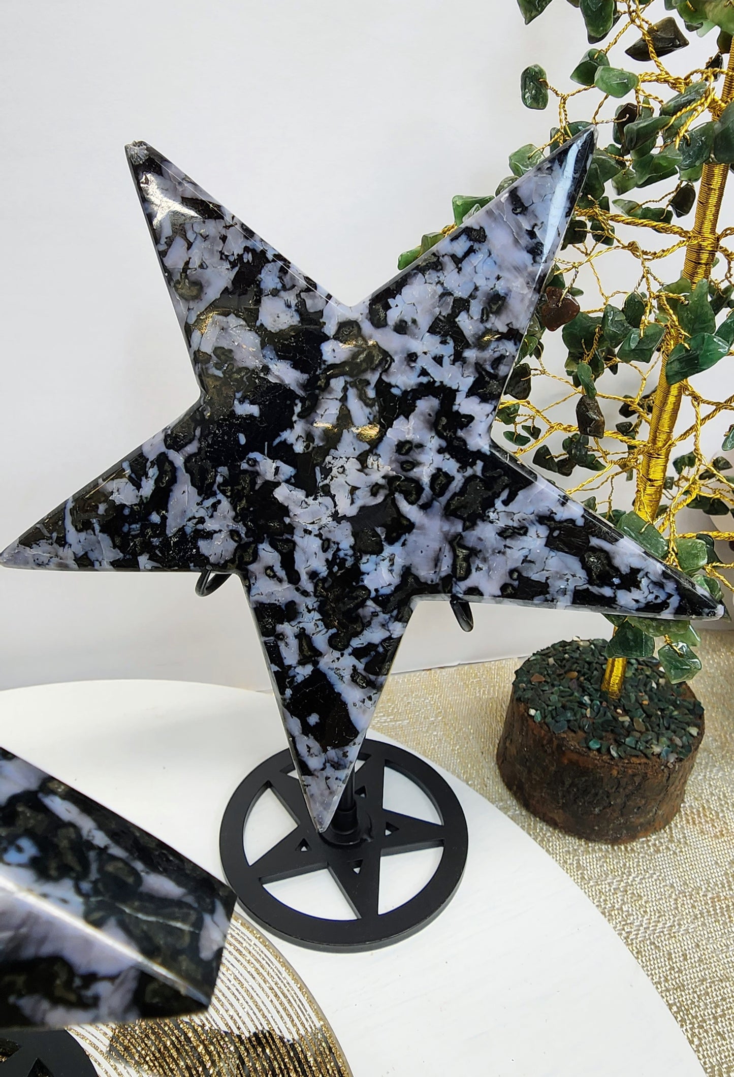 Large Indigo Gabro Star on Stand with Free Shipping