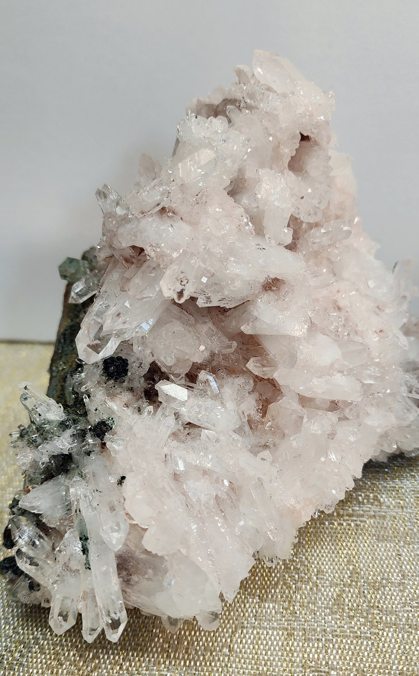 Large High Quality Pink Lemurian Quartz Cluster from Columbia