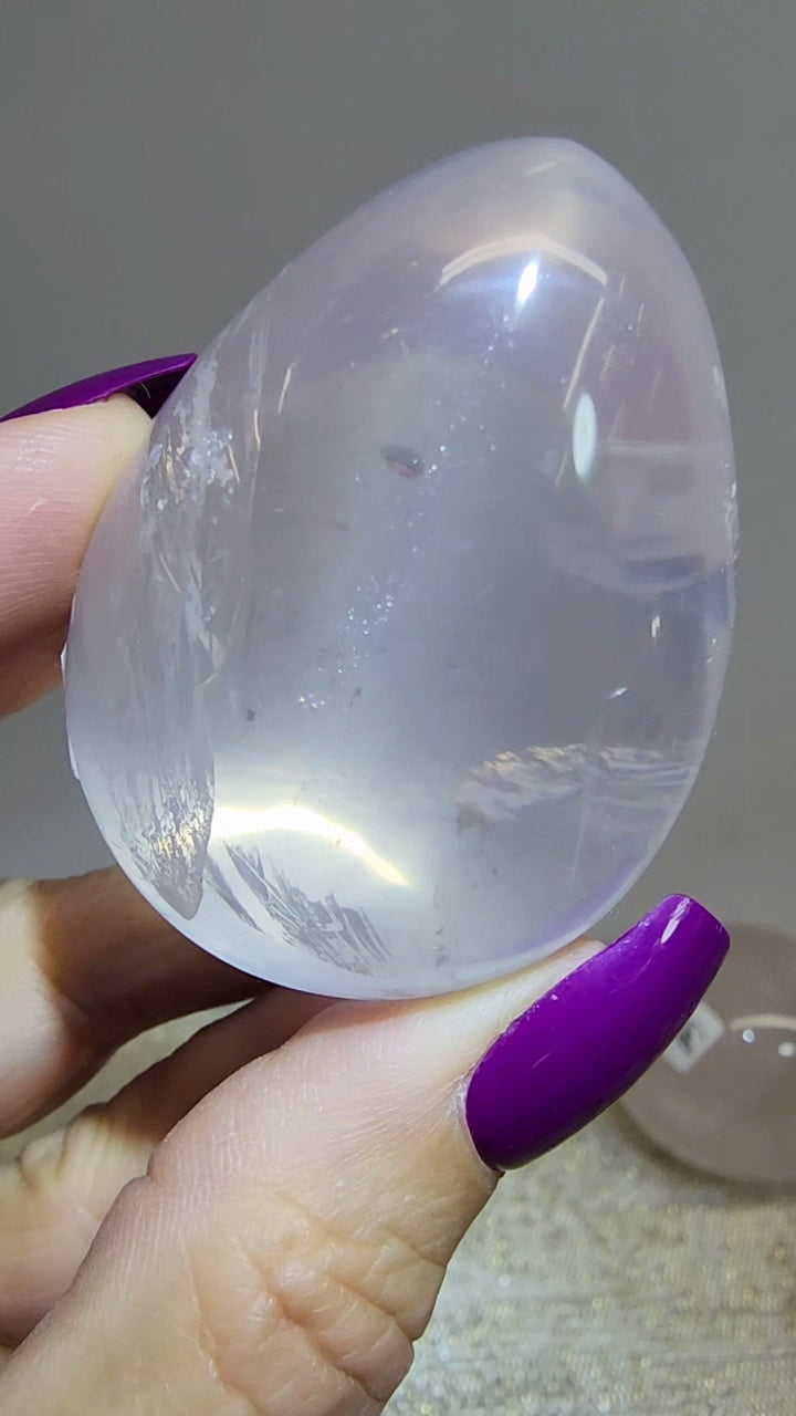 HQ Ice Rose Quartz Egg from Madagascar