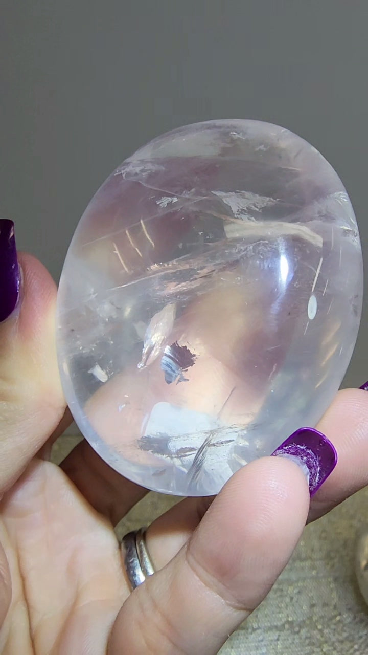 HQ Ice Rose Quartz Palm from Madagascar