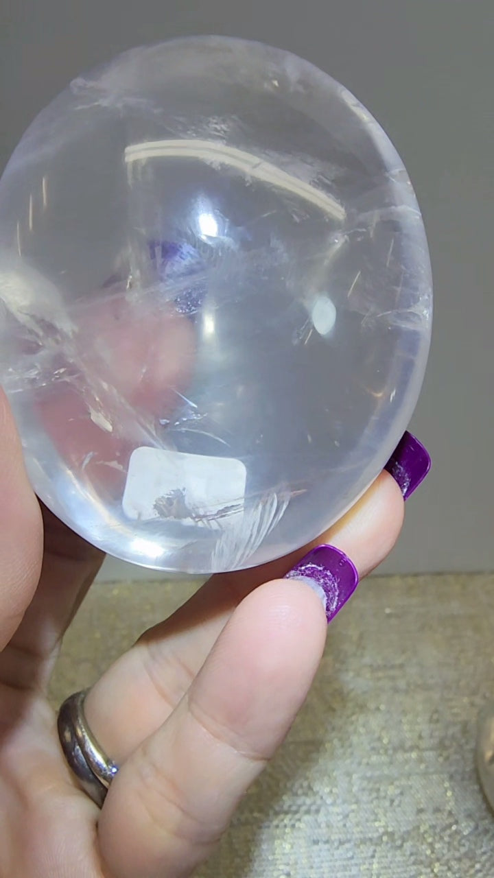 HQ Ice Rose Quartz Palm from Madagascar