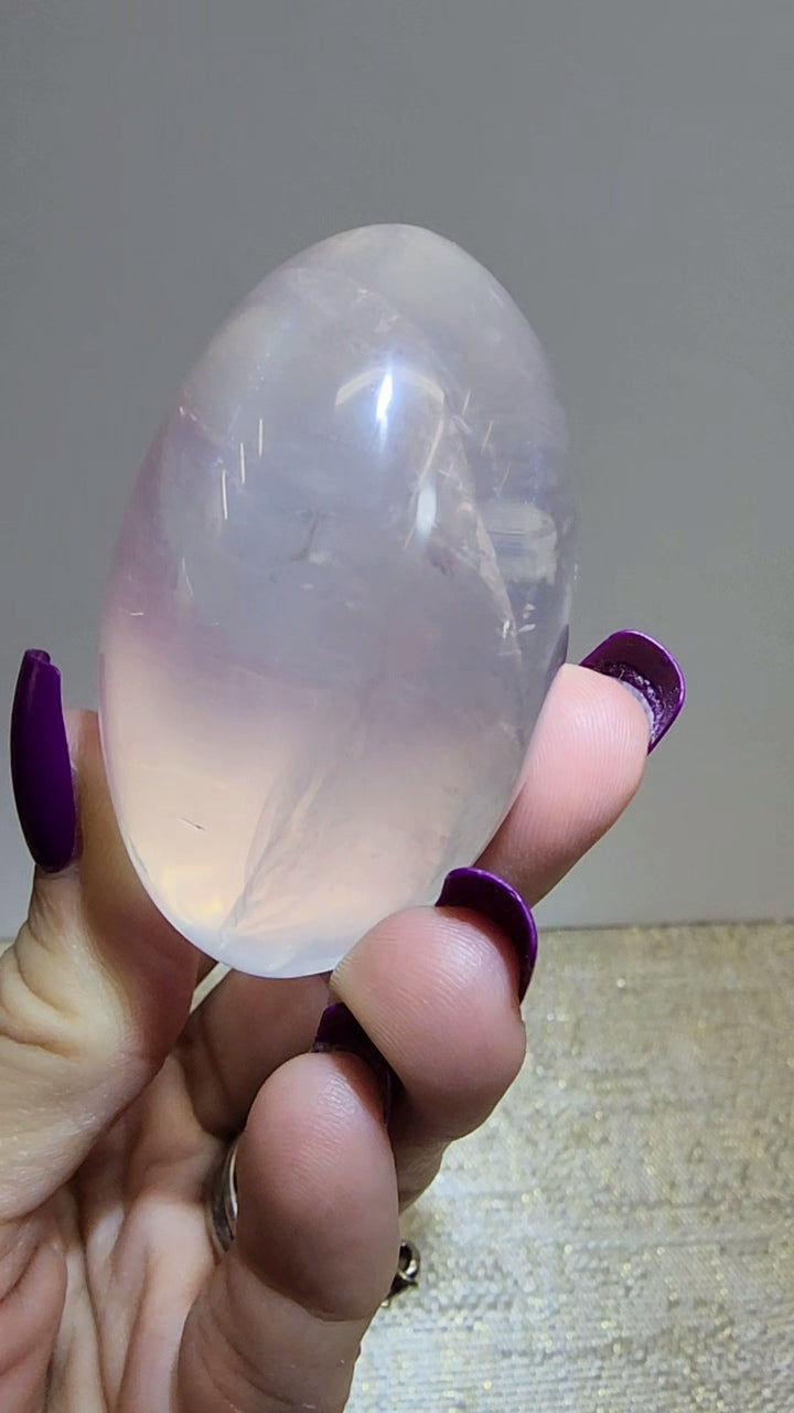 HQ Ice Rose Quartz Palm from Madagascar