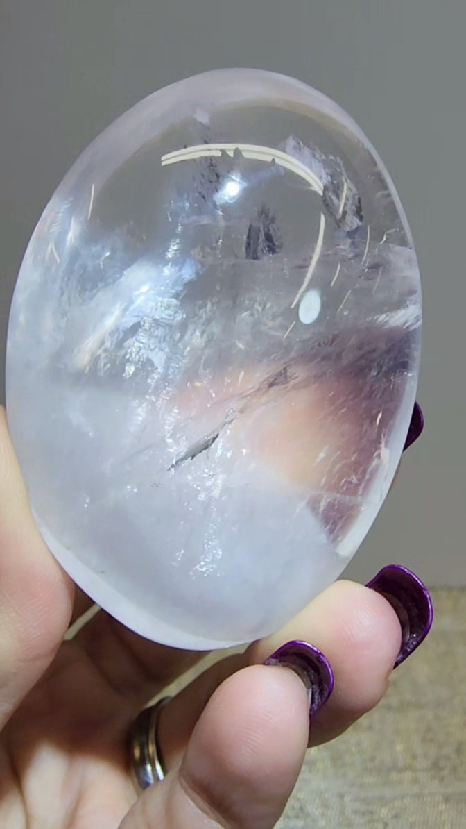 HQ Ice Rose Quartz Palm from Madagascar