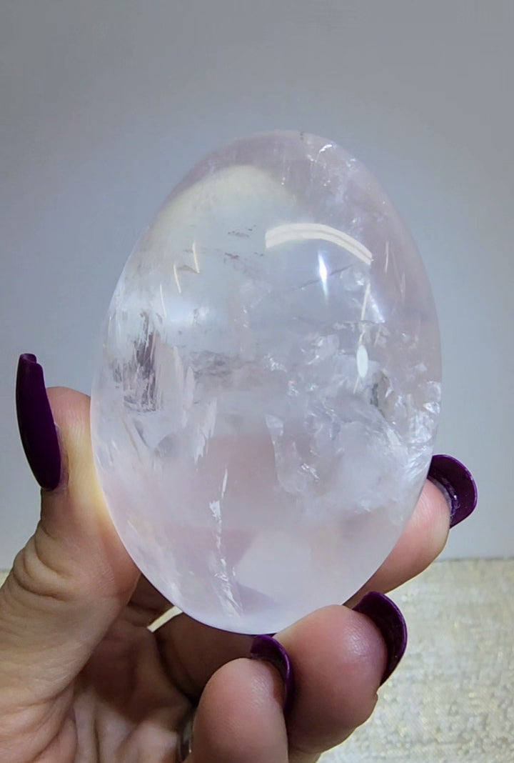 Ice Rose Quartz Palm from Madagascar