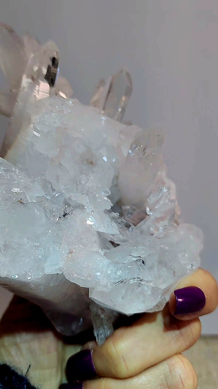 High Quality Pink Lemurian Quartz Cluster from Columbia