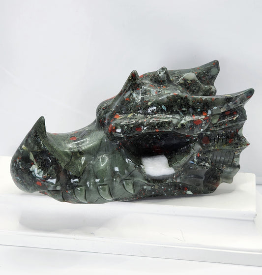 African Blood Stone Dragon Head Carving over 5.5lbs qualifies for free shipping