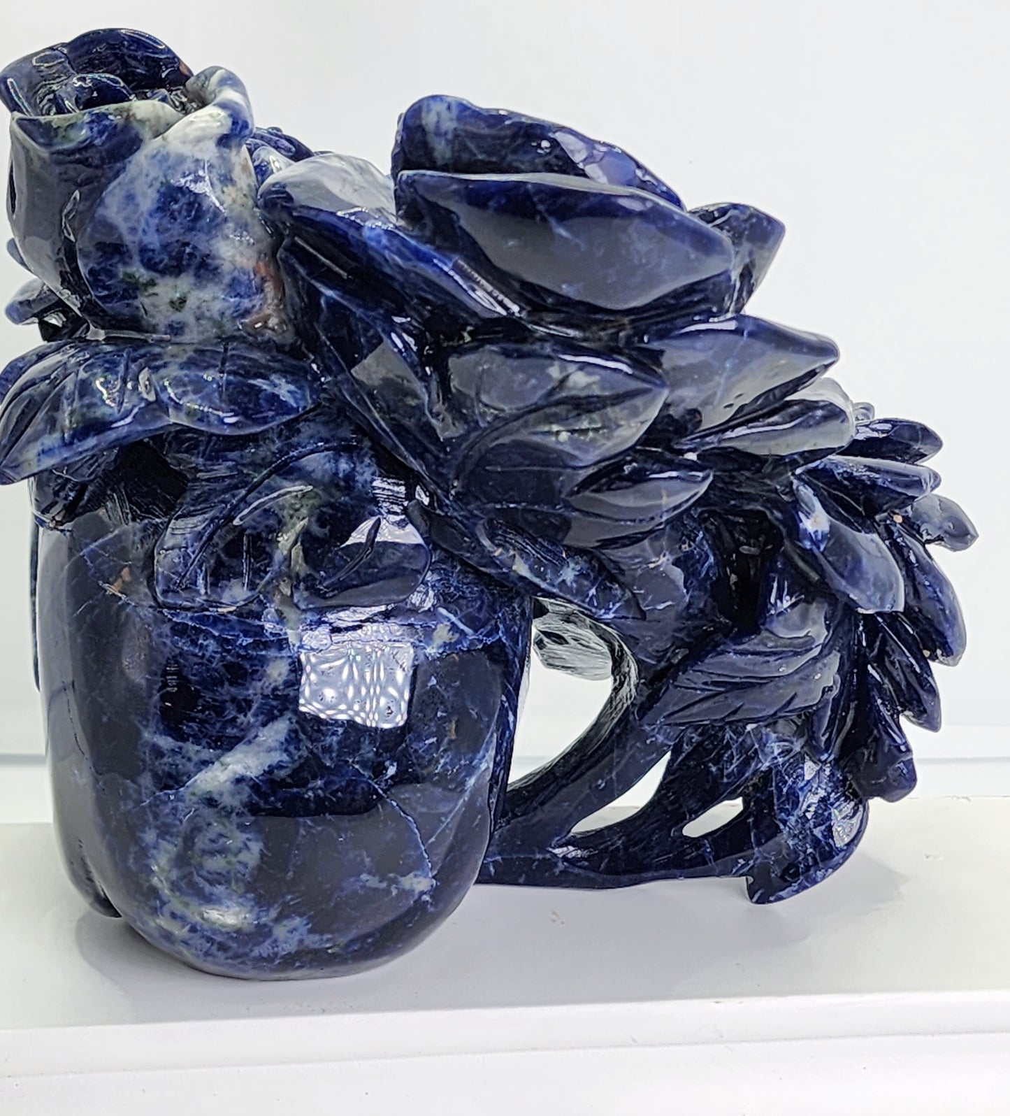 Large Sodalite Skull with Roses 5.5lbs qualifies for free shipping