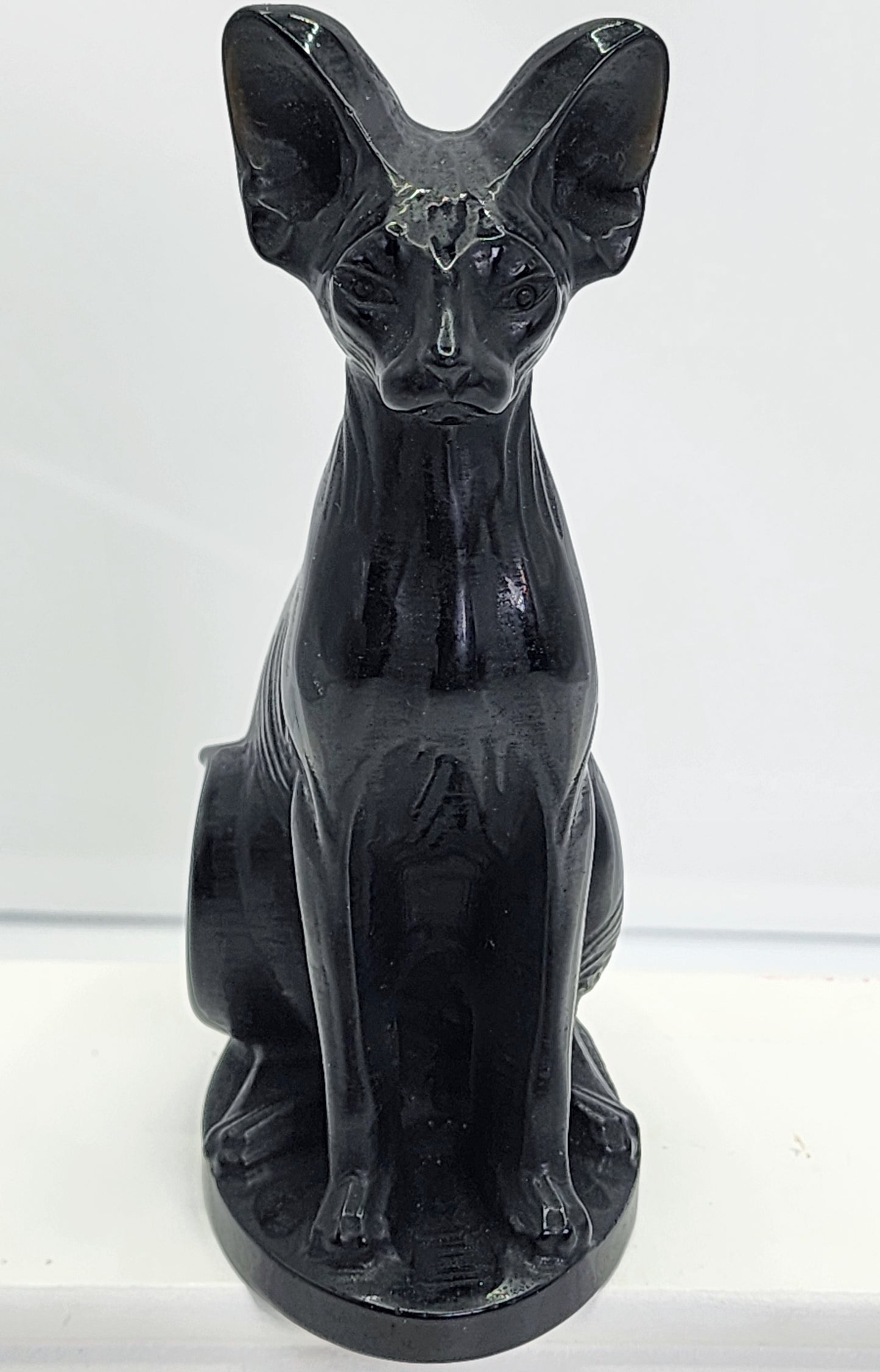 Black Obsidian Egyptian Cat Carving 1lb qualifies for free shipping