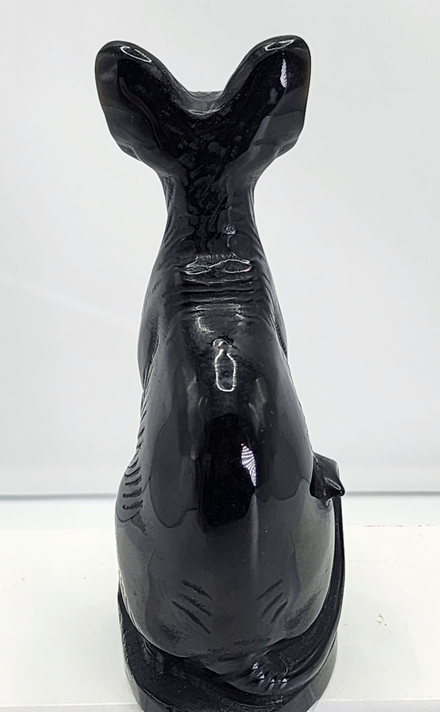 Black Obsidian Egyptian Cat Carving 1lb qualifies for free shipping