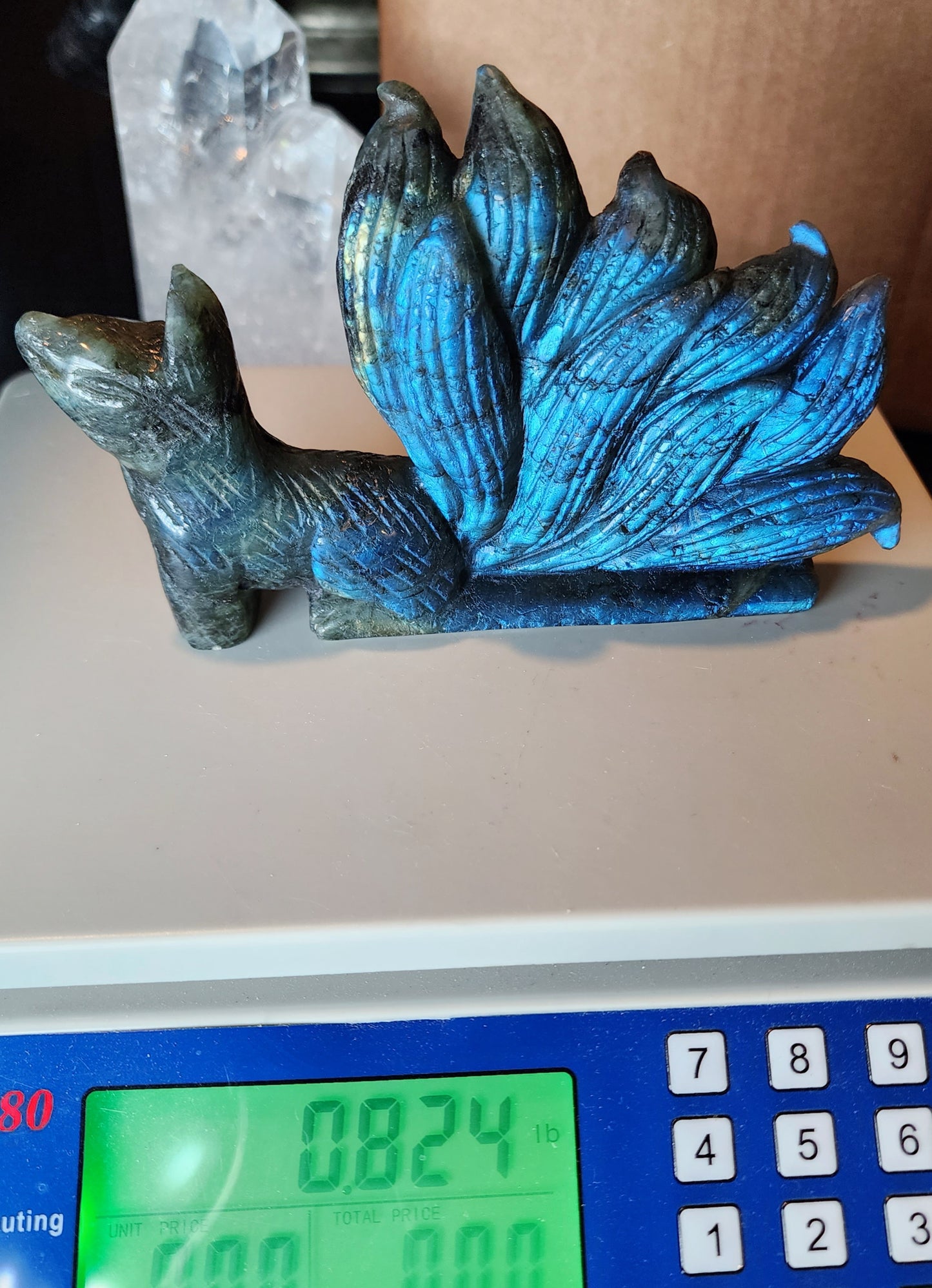 Labradorite Nine Tail Fox qualifies for free shipping