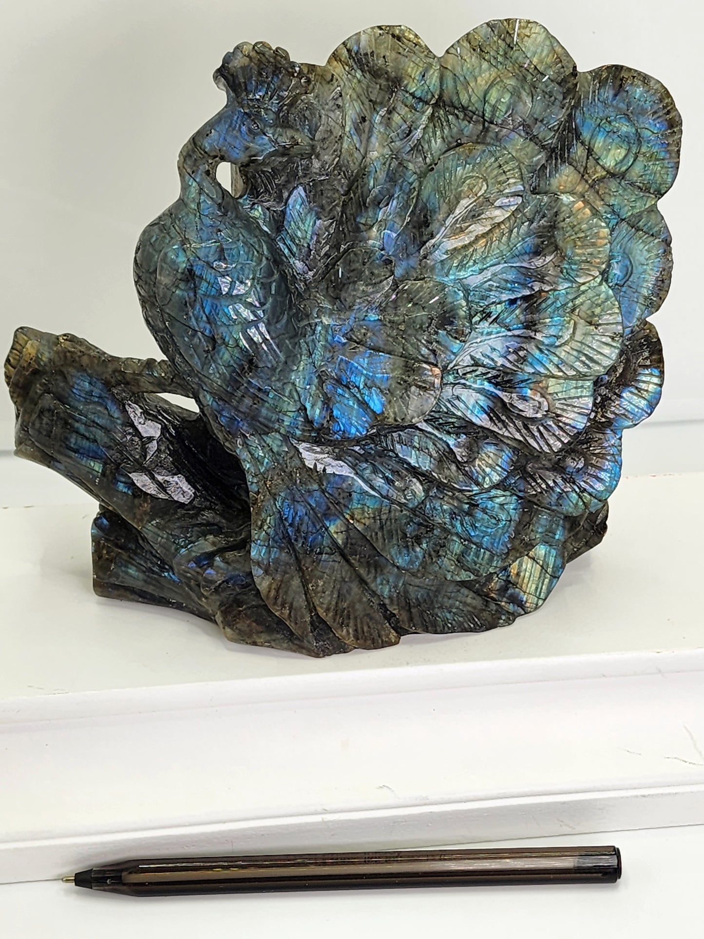 Labradorite Peacock Carving just under 3lbs qualifies for free shipping