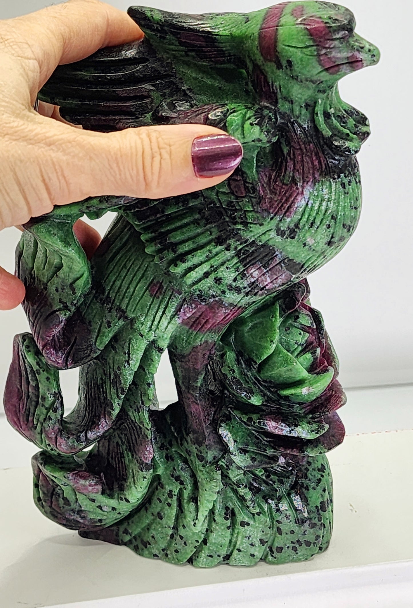 Large Ruby Zoisite Pheonix Carving over 4lbs qualifies for free shipping