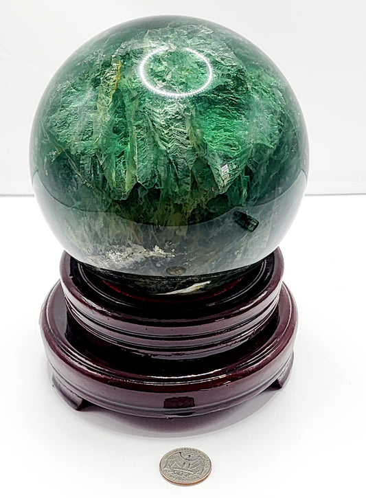 Large Green Fluorite Sphere 120mm over 8lbs qualifies for free shipping