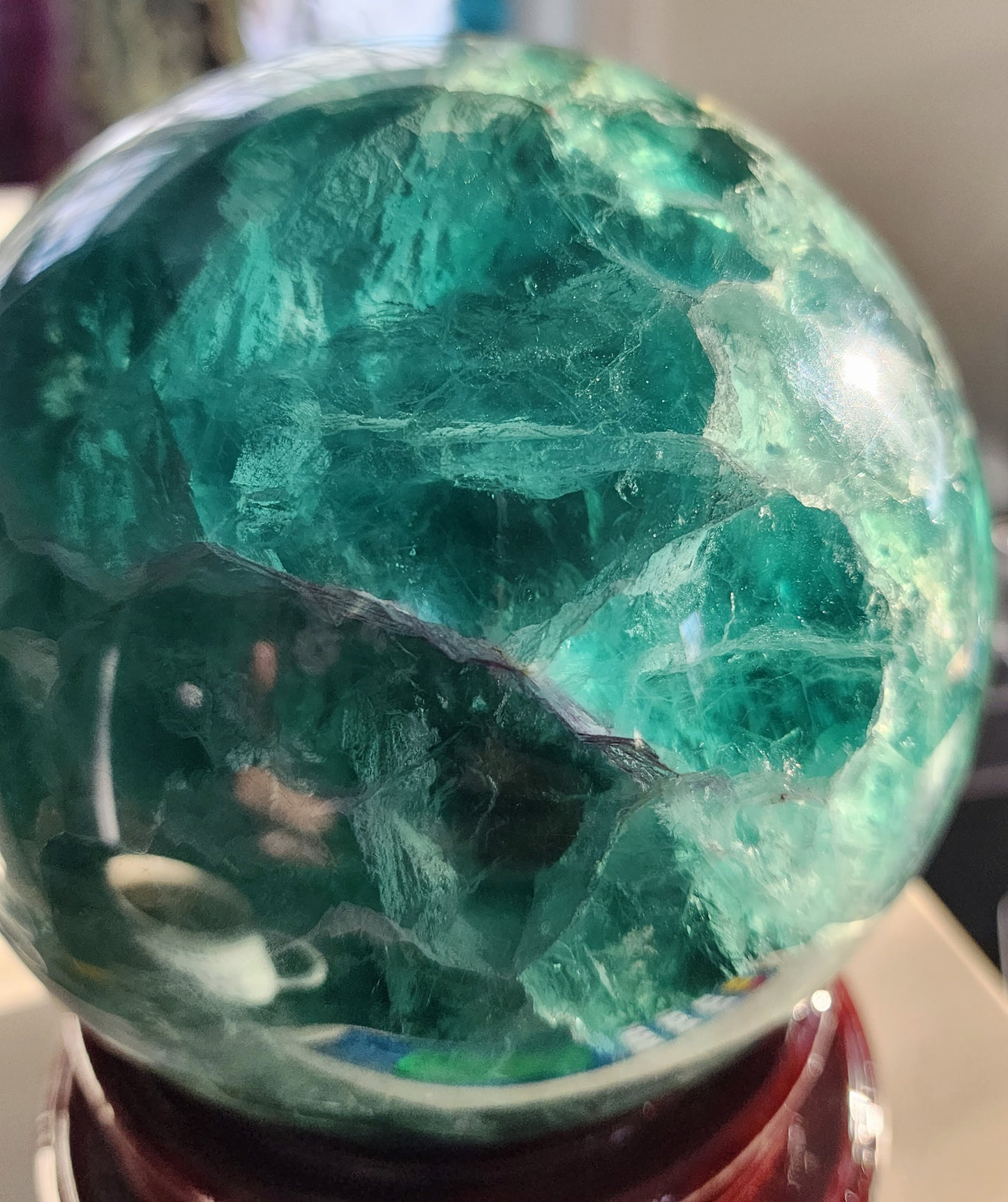 Large Green Fluorite Sphere 120mm over 8lbs qualifies for free shipping
