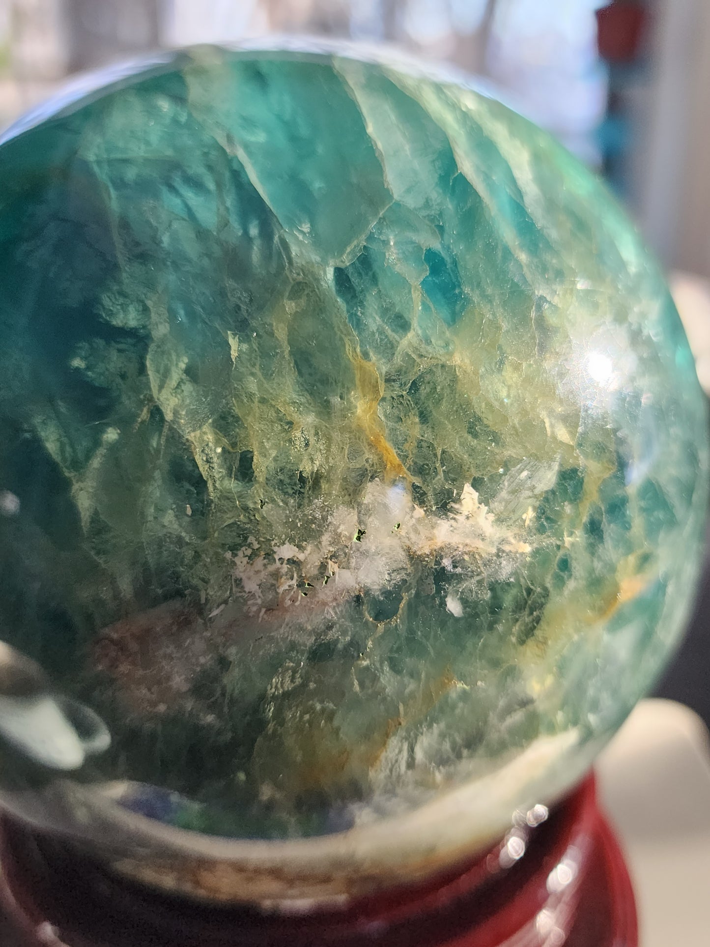 Large Green Fluorite Sphere 120mm over 8lbs qualifies for free shipping