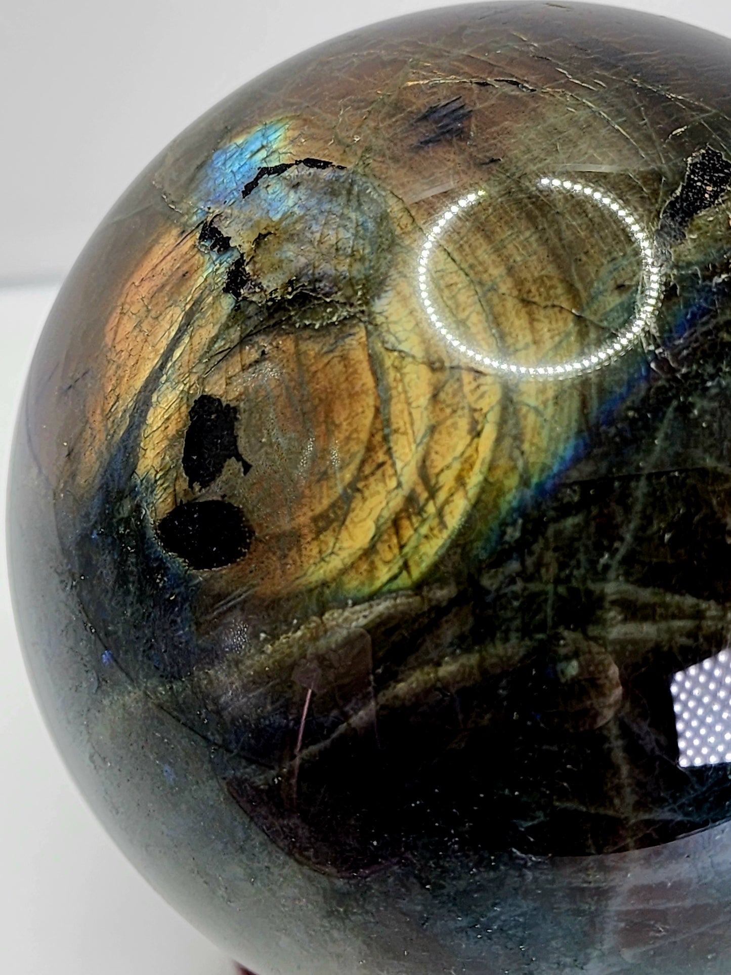 Large Labradorite Sphere 105mm and over 4lbs qualifies for free shipping