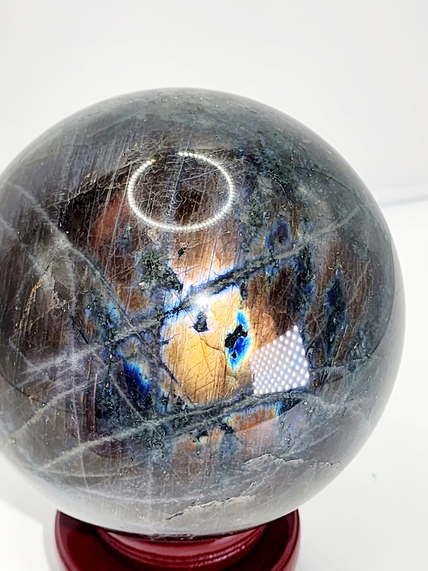Large Labradorite Sphere 105mm and over 4lbs qualifies for free shipping