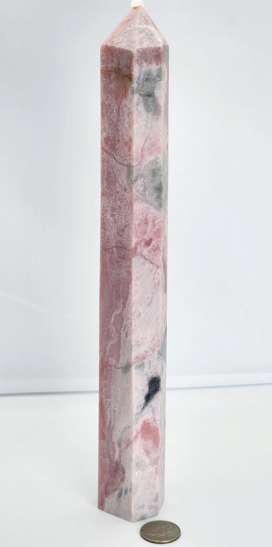 Tall Pink Opal Tower 12"Tall and over 1.5lbs qualifies for free shipping