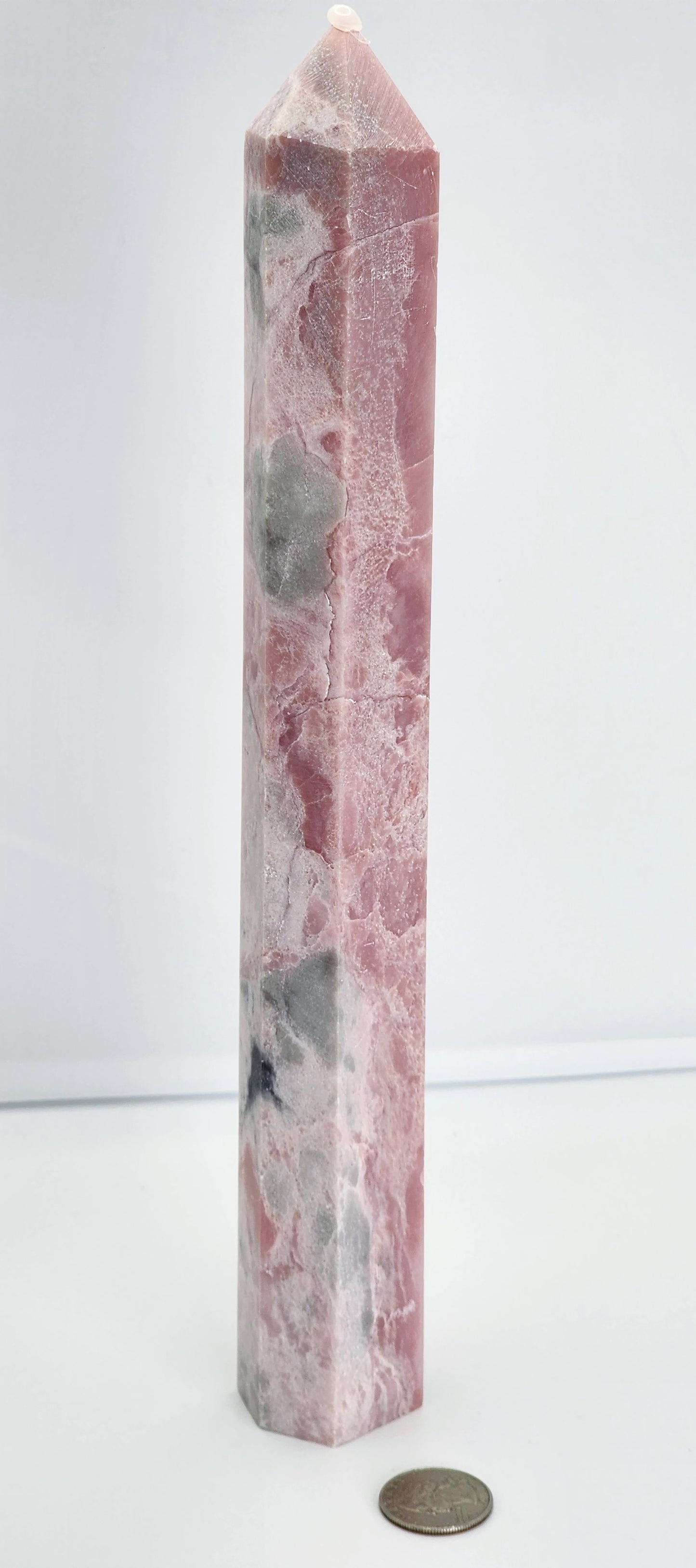Tall Pink Opal Tower 12"Tall and over 1.5lbs qualifies for free shipping