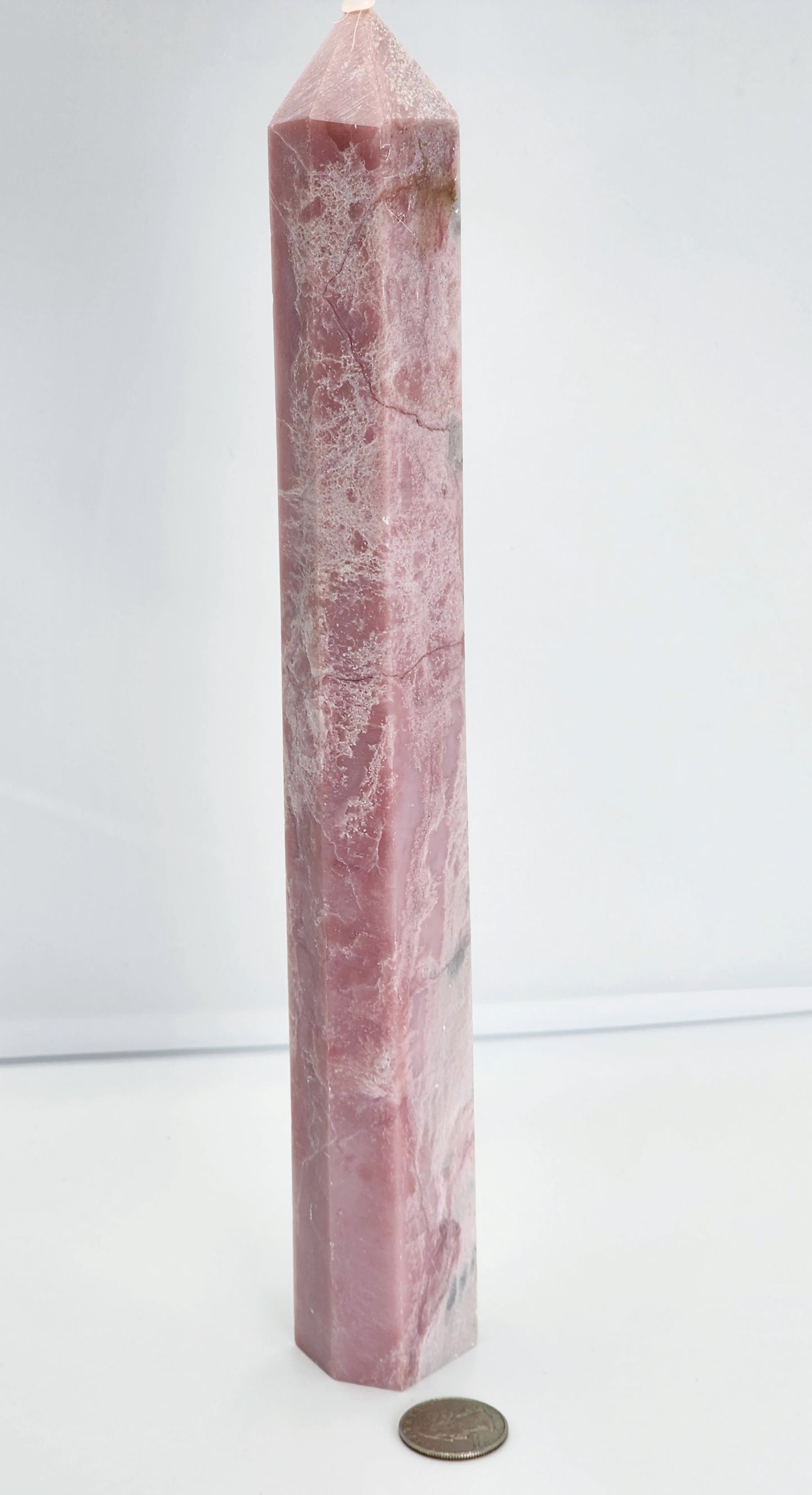 Tall Pink Opal Tower 12"Tall and over 1.5lbs qualifies for free shipping