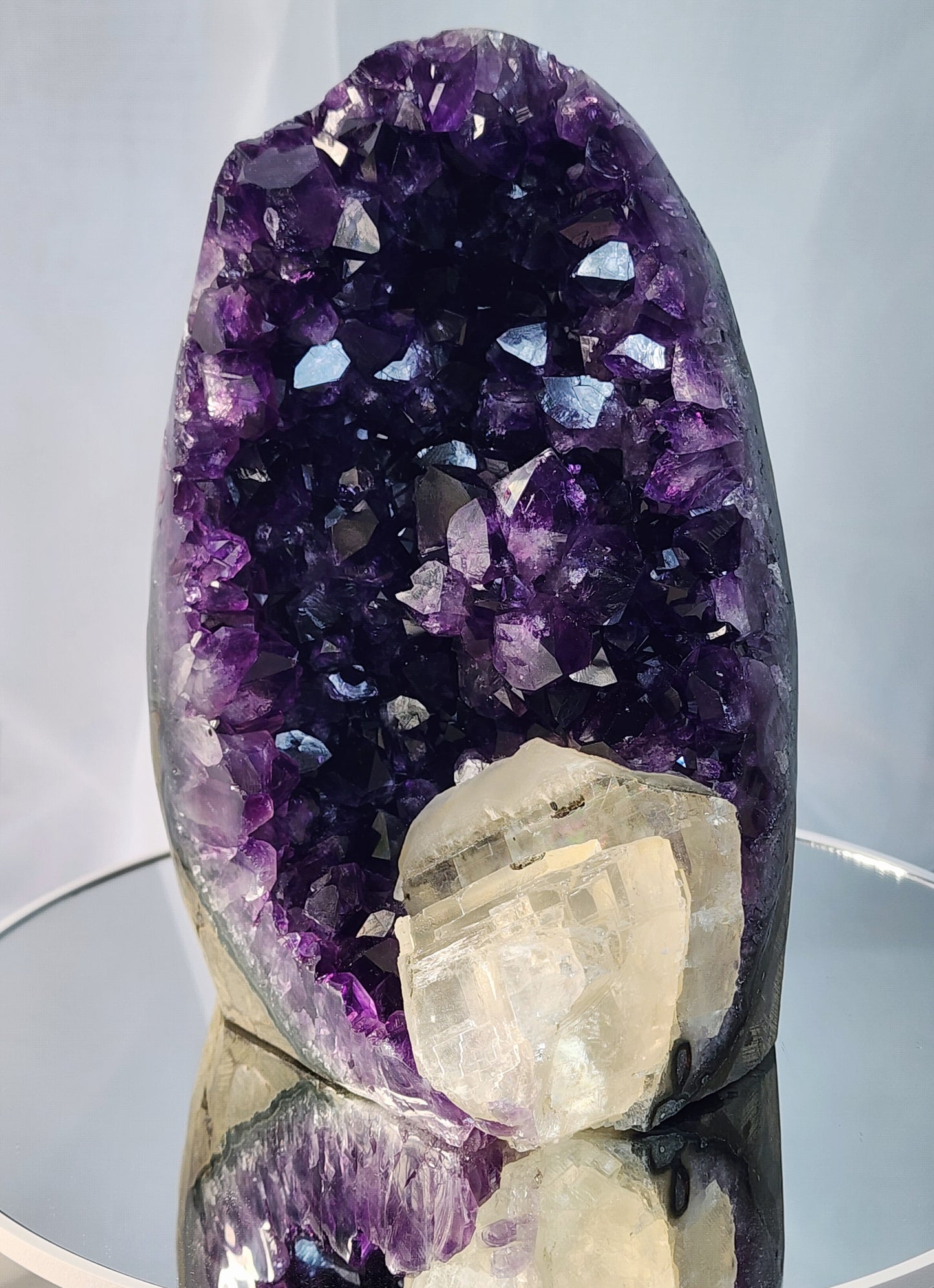 Druzy Amethyst Cathedral/Cut Base With Calcite from Uruguay over 4.5lbs qualifies for free shipping