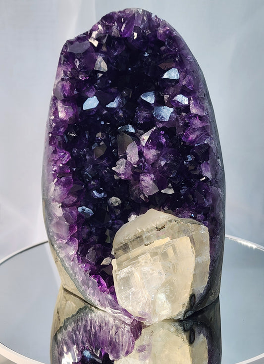 Druzy Amethyst Cathedral/Cut Base With Calcite from Uruguay over 4.5lbs qualifies for free shipping