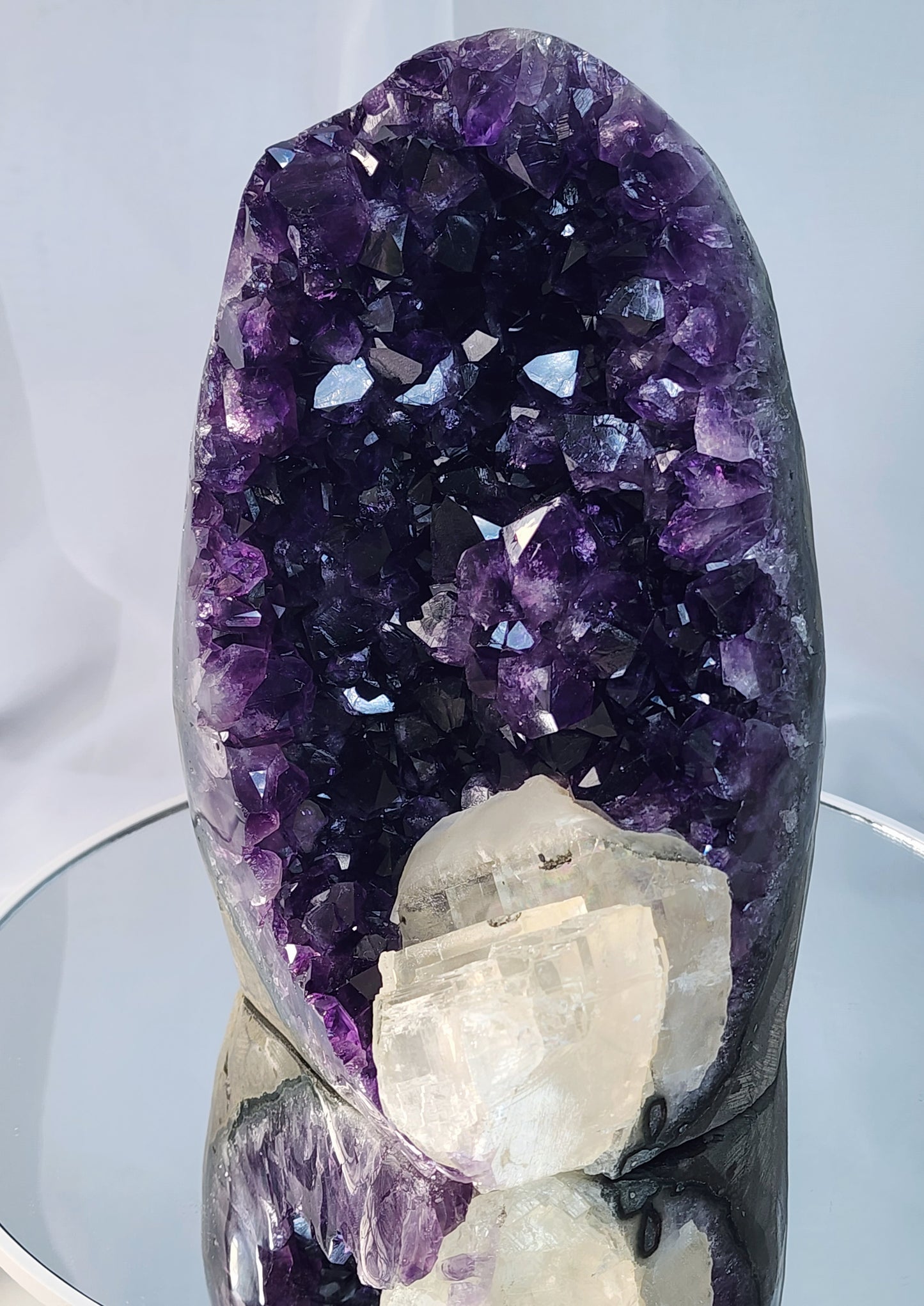 Druzy Amethyst Cathedral/Cut Base With Calcite from Uruguay over 4.5lbs qualifies for free shipping