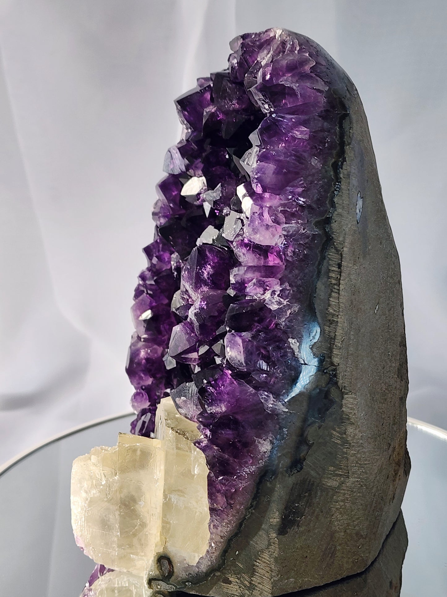 Druzy Amethyst Cathedral/Cut Base With Calcite from Uruguay over 4.5lbs qualifies for free shipping
