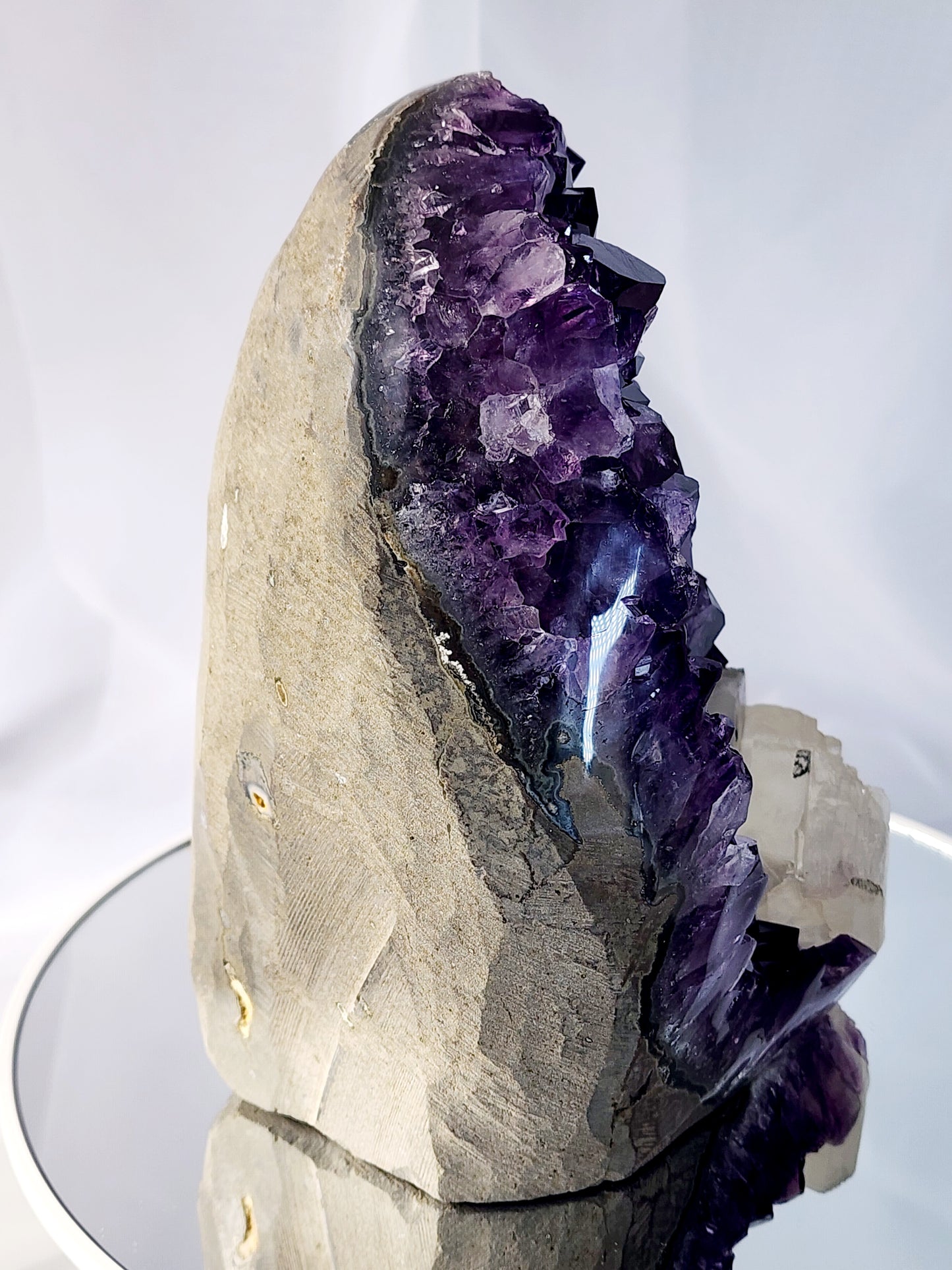 Druzy Amethyst Cathedral/Cut Base With Calcite from Uruguay over 4.5lbs qualifies for free shipping