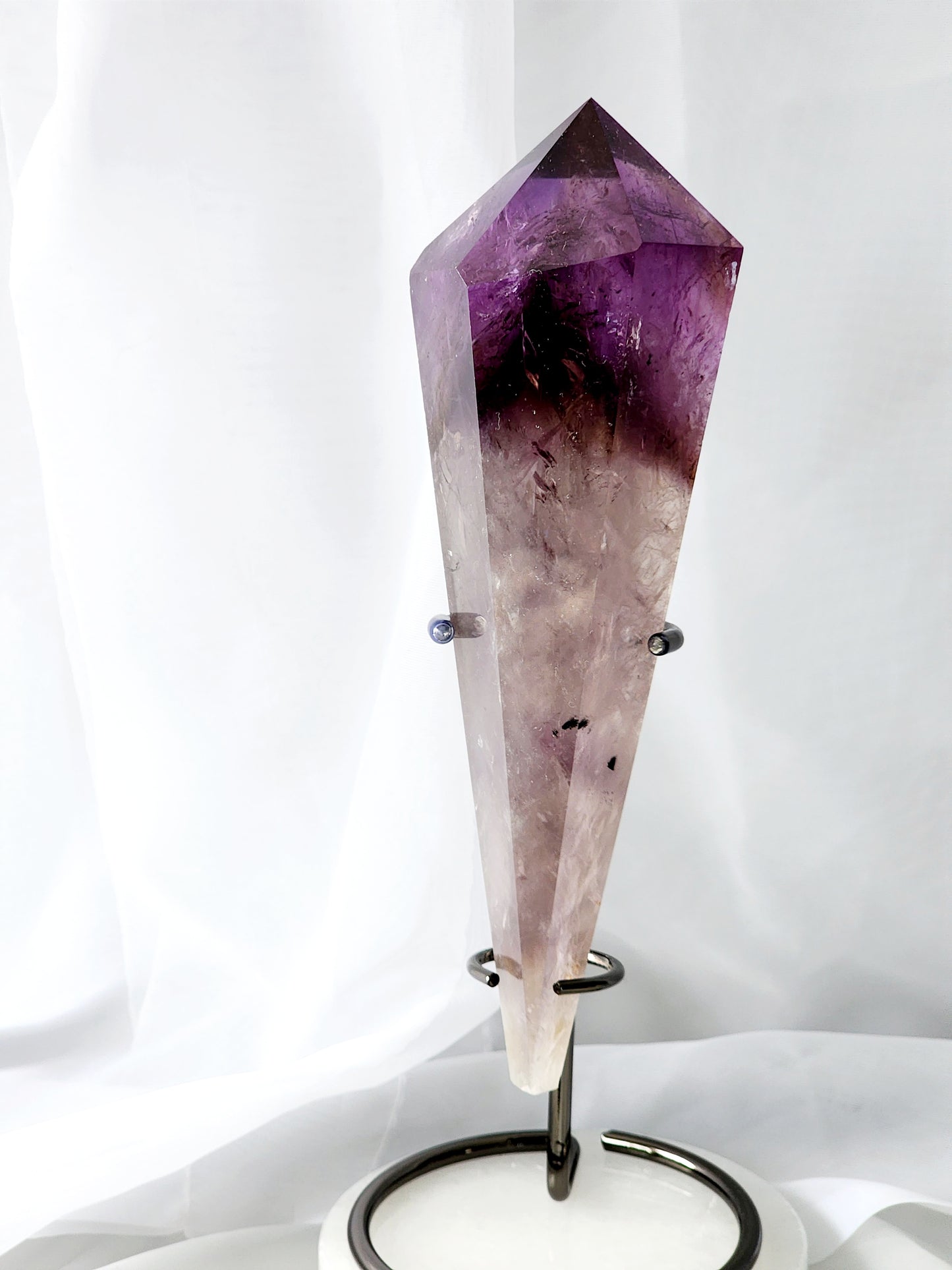 Large Amethyst /Citrine Wand (Scepter) with Metal Stand 1lb qualifies for free shipping