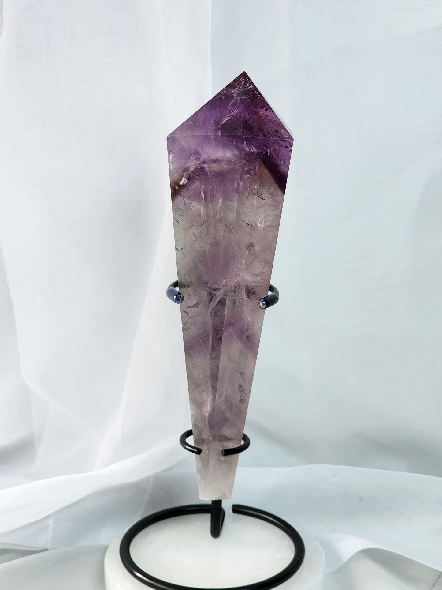 Amethyst/Citrine Wand (Scepter)With Metal Stand qualifies for free shipping
