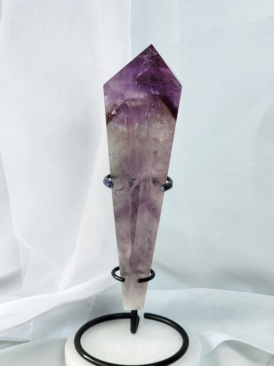 Amethyst/Citrine Wand (Scepter)With Metal Stand qualifies for free shipping