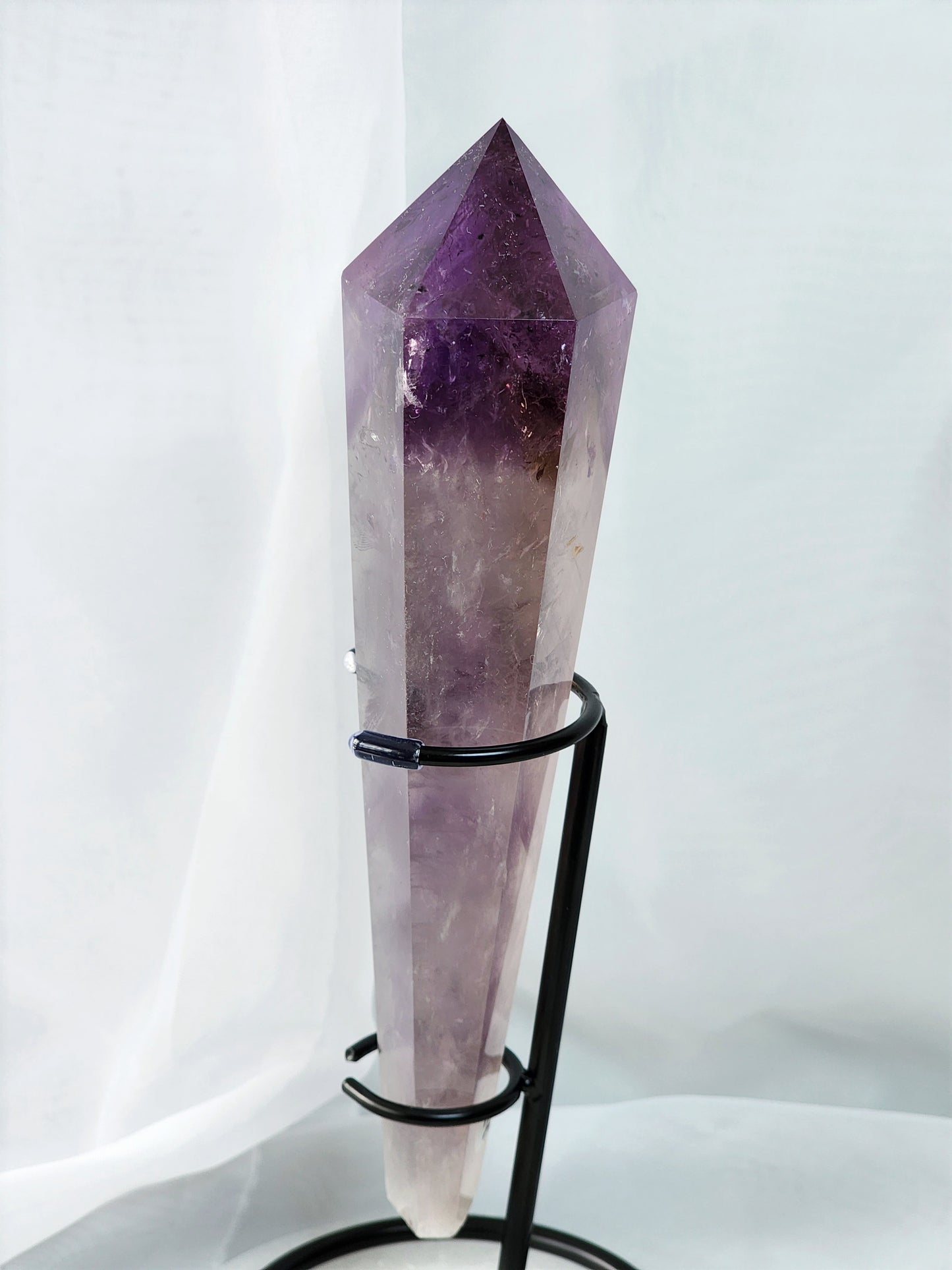 Amethyst/Citrine Wand (Scepter)With Metal Stand qualifies for free shipping