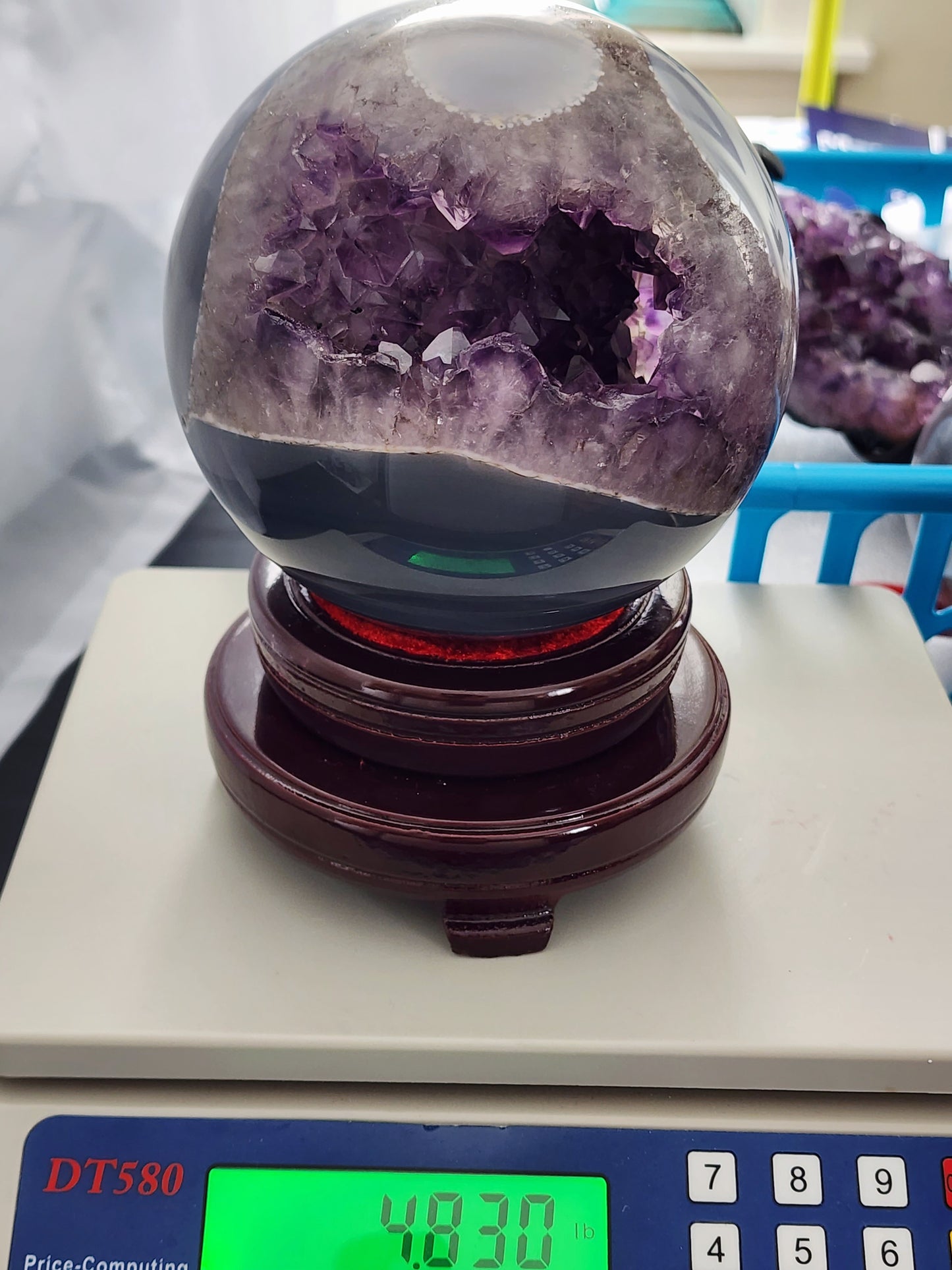 Large Druzy Amethyst/ Agate Sphere over 4.5lbs qualifies for free shipping
