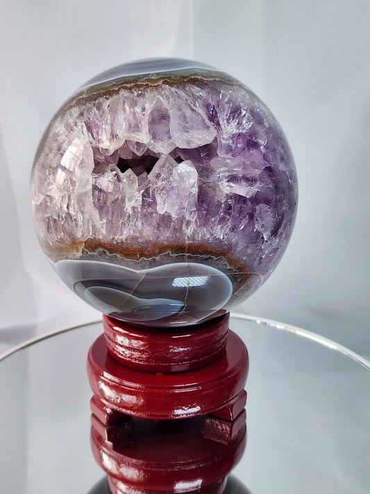 Large Druzy Amethyst /Agate Sphere 3.5lbs qualifies for free shipping