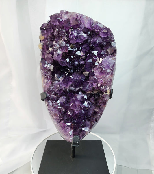 Druzy Amethyst Free Form Specimen With Metal Base from Uruguay over 5lbs qualifies for free shipping