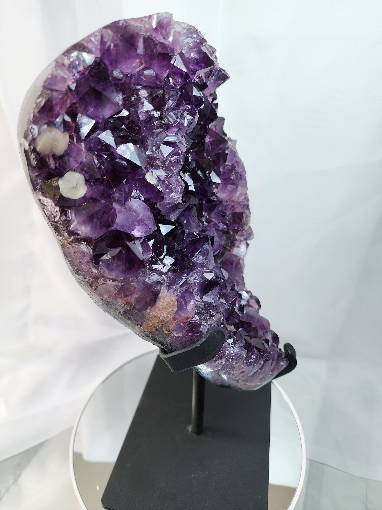 Druzy Amethyst Free Form Specimen With Metal Base from Uruguay over 5lbs qualifies for free shipping