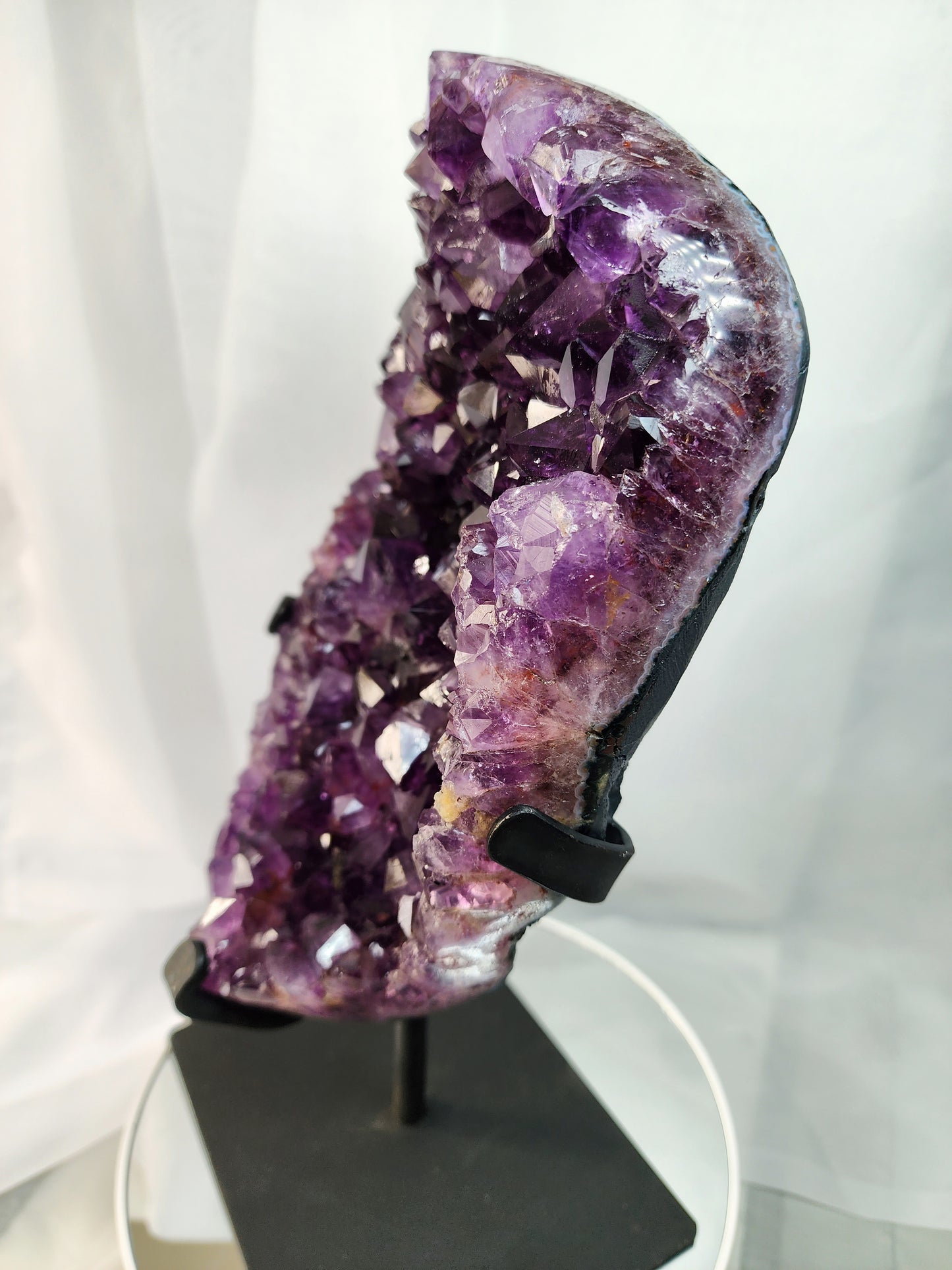 Druzy Amethyst Free Form Specimen With Metal Base from Uruguay over 5lbs qualifies for free shipping