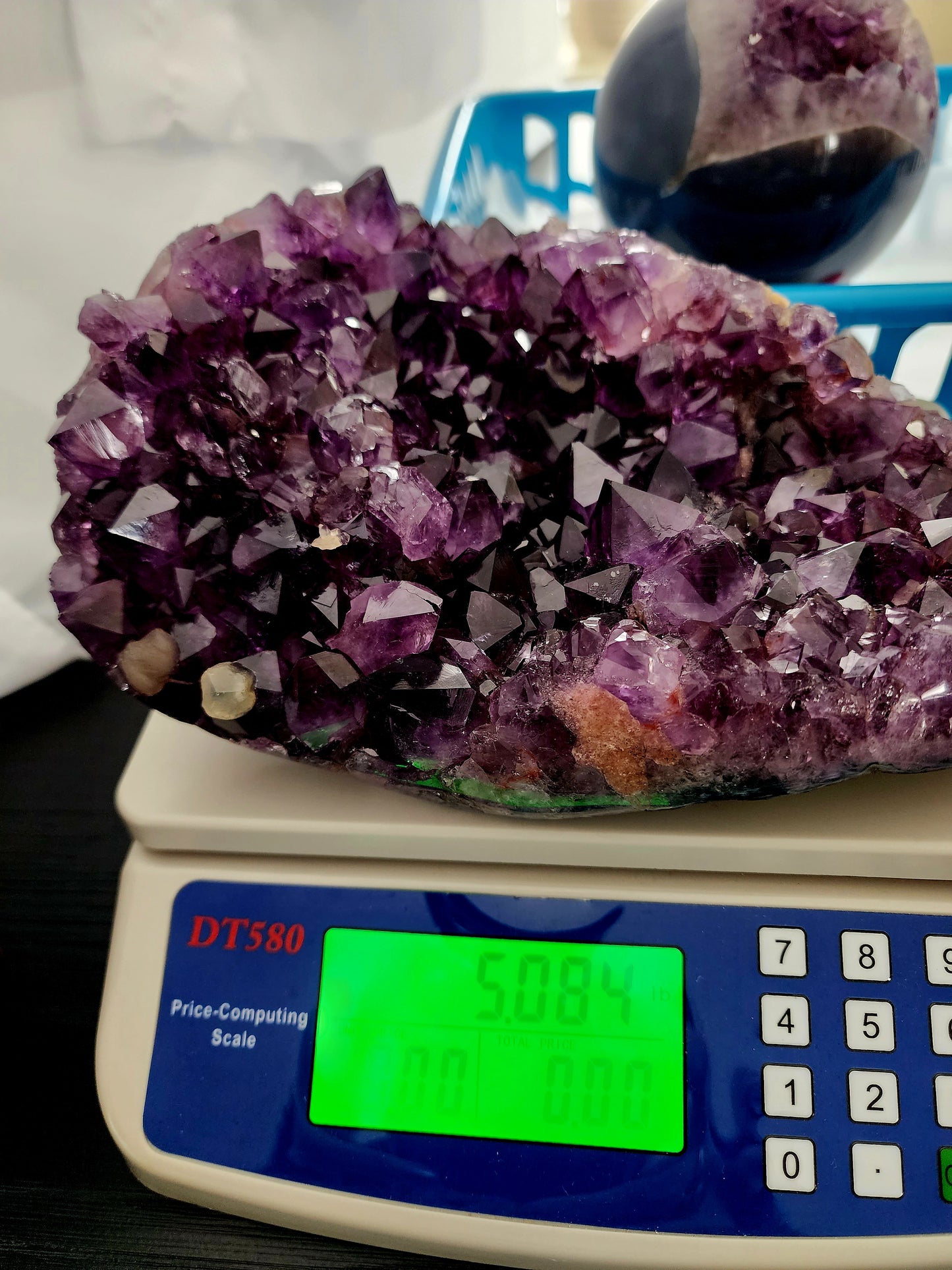 Druzy Amethyst Free Form Specimen With Metal Base from Uruguay over 5lbs qualifies for free shipping