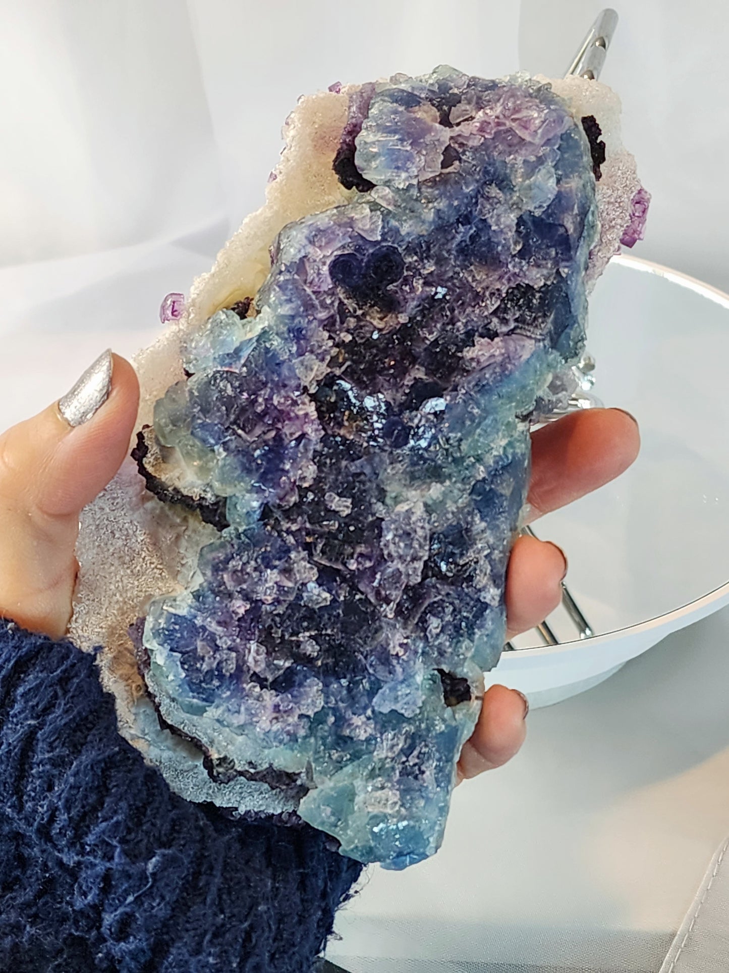 Purple Window Fluorite Specimen from Zhejiang appx 1.5lbs qualifies for free shipping