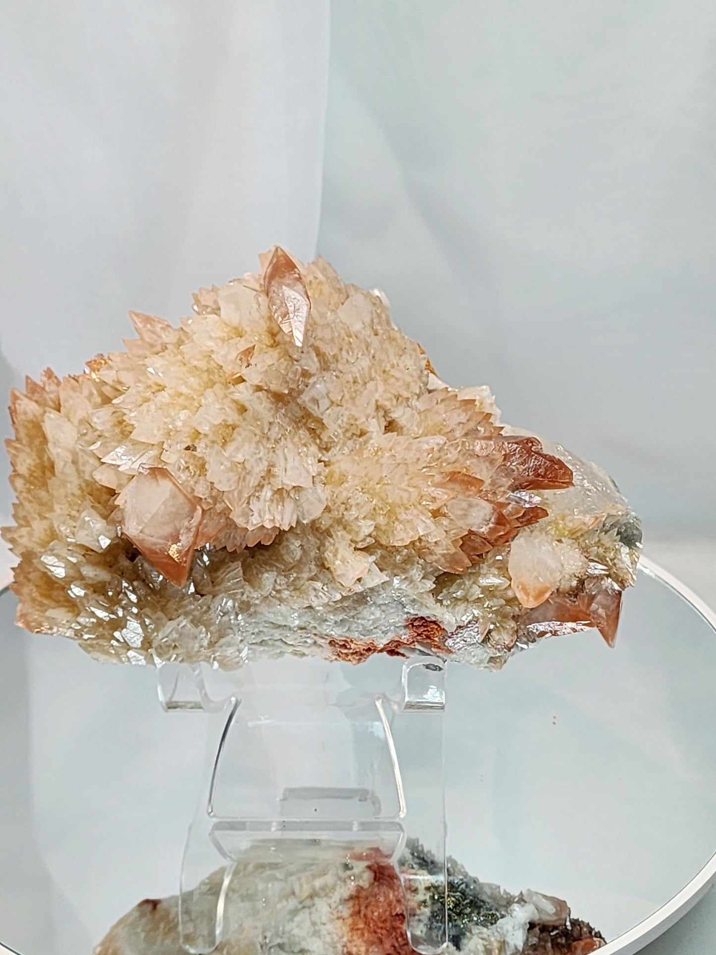 Red Phantom Feather Calcite Spcimen from India over 1.5lbs qualifies for free shipping